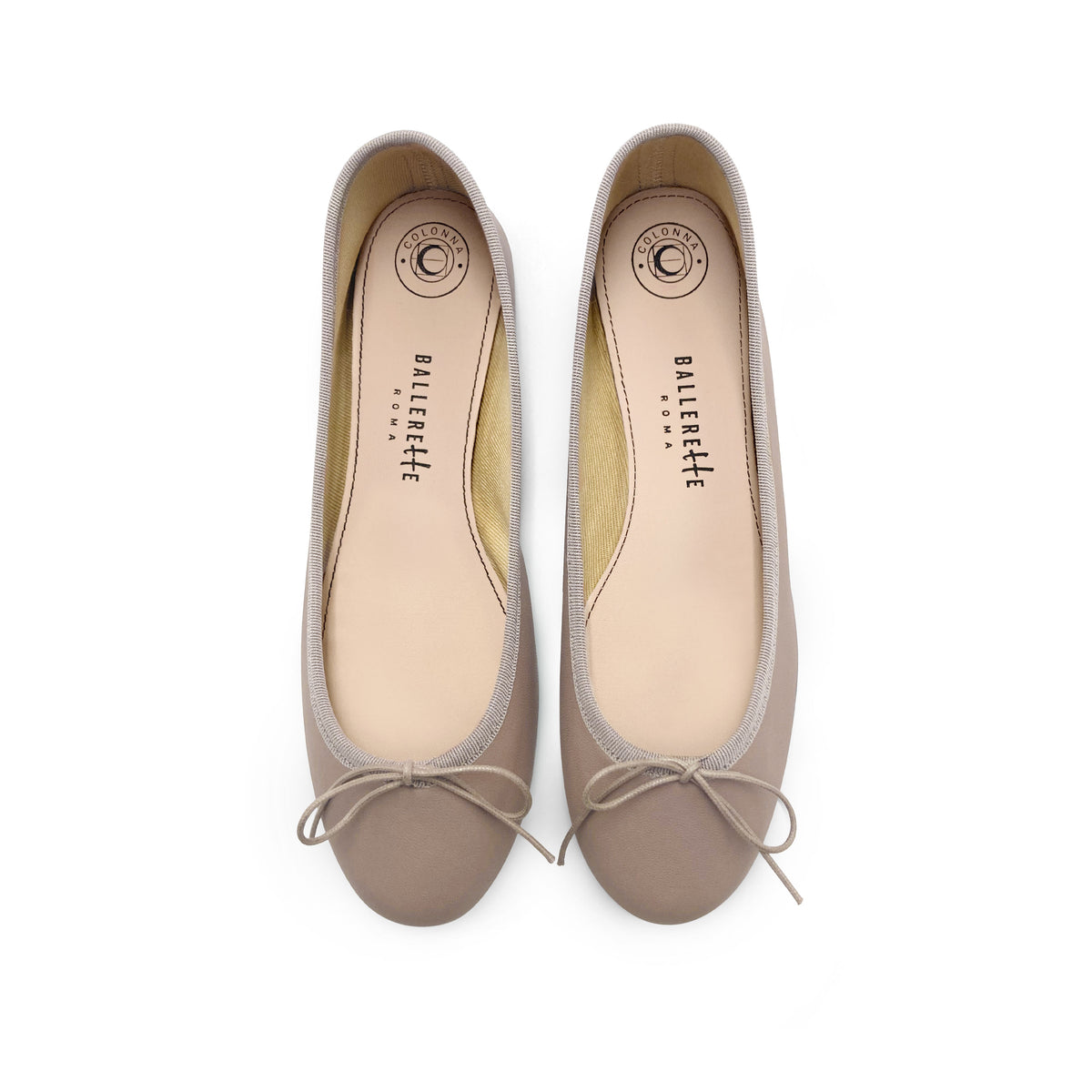 Dove grey leather ballet flats