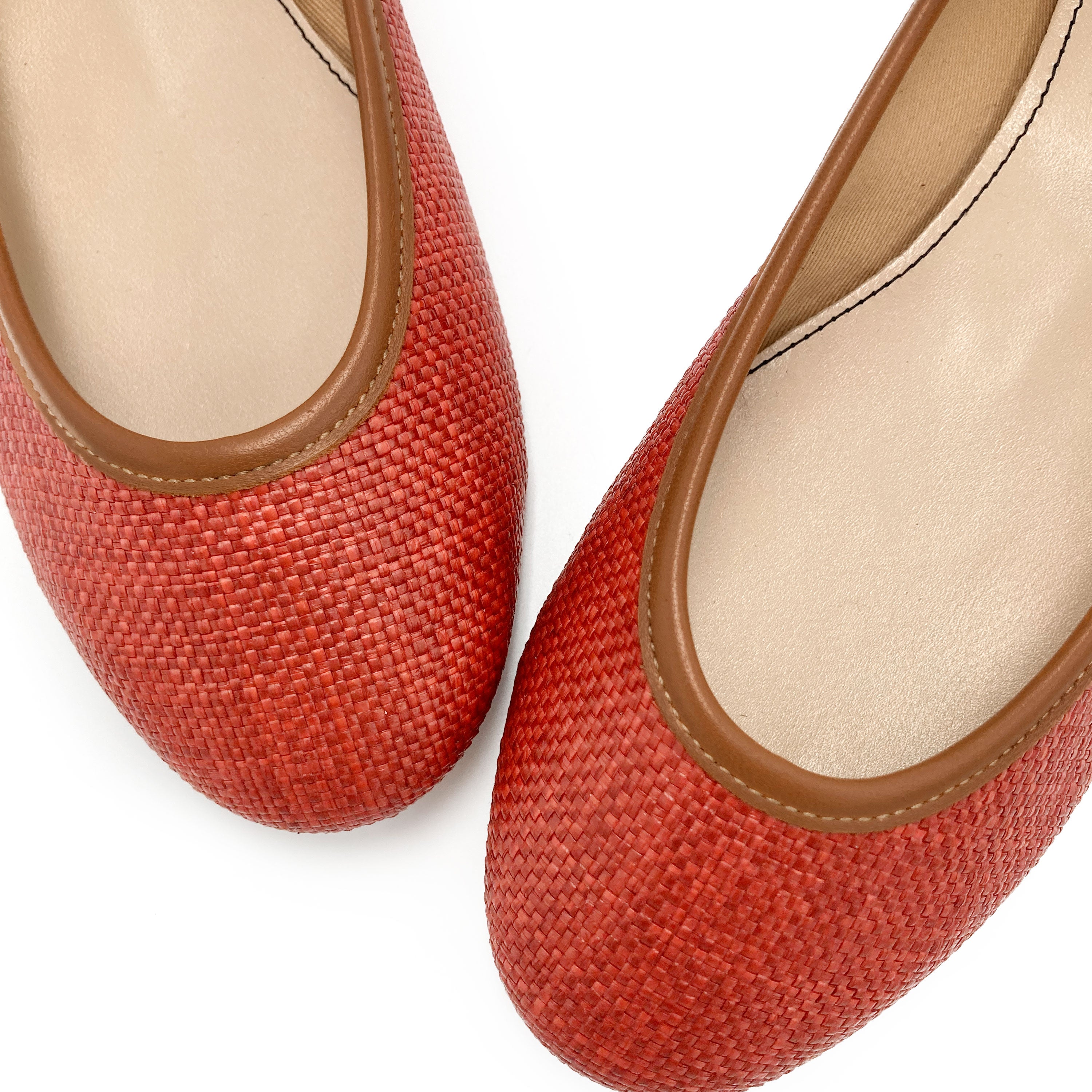 Ballerine estive rosse in rafia