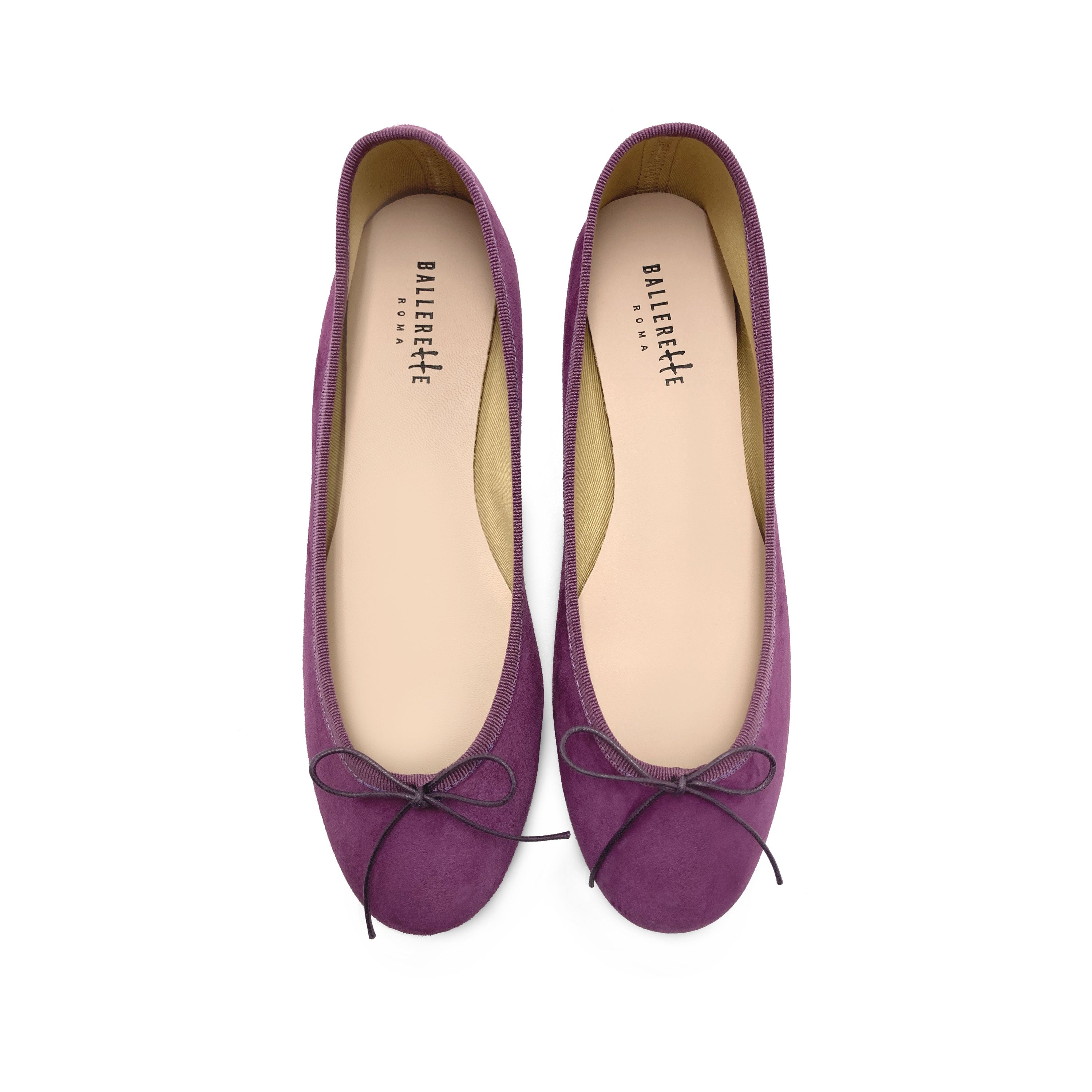 Violet suede ballet flats
