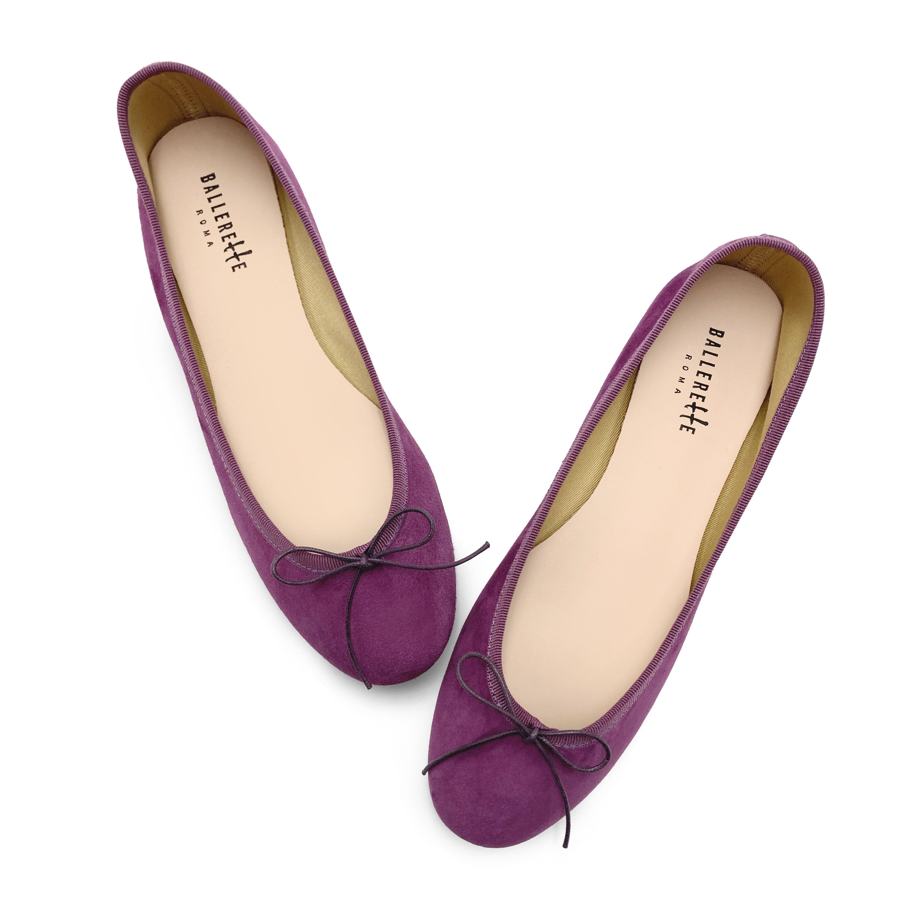 Violet suede ballet flats