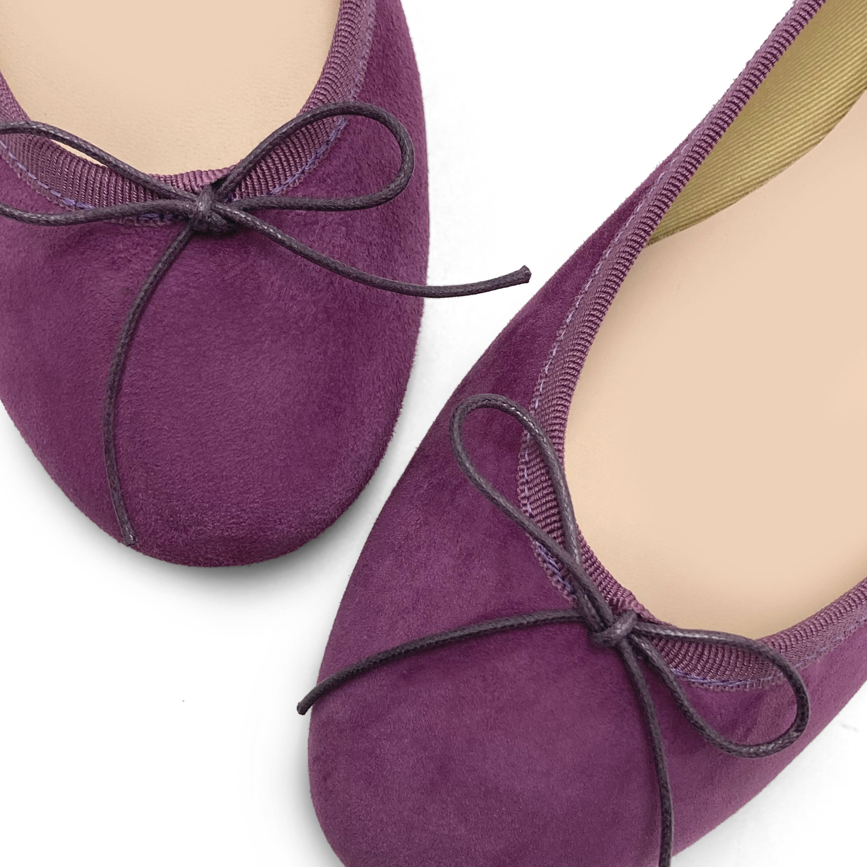 Violet suede ballet flats