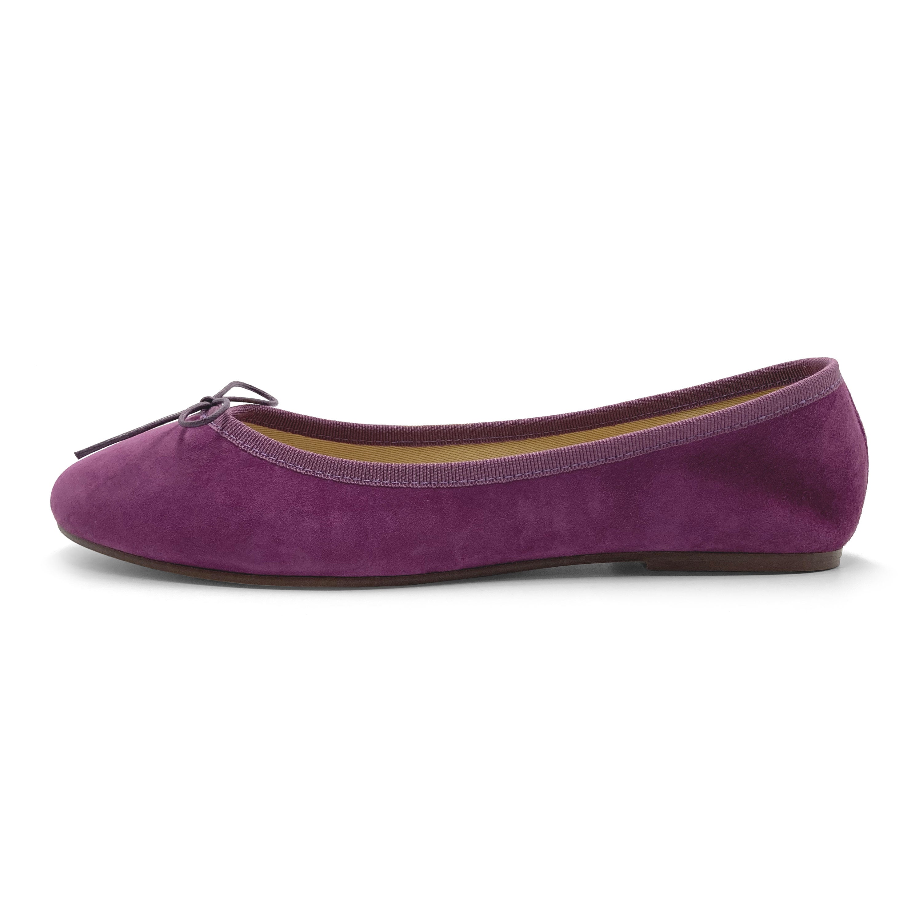 Violet suede ballet flats