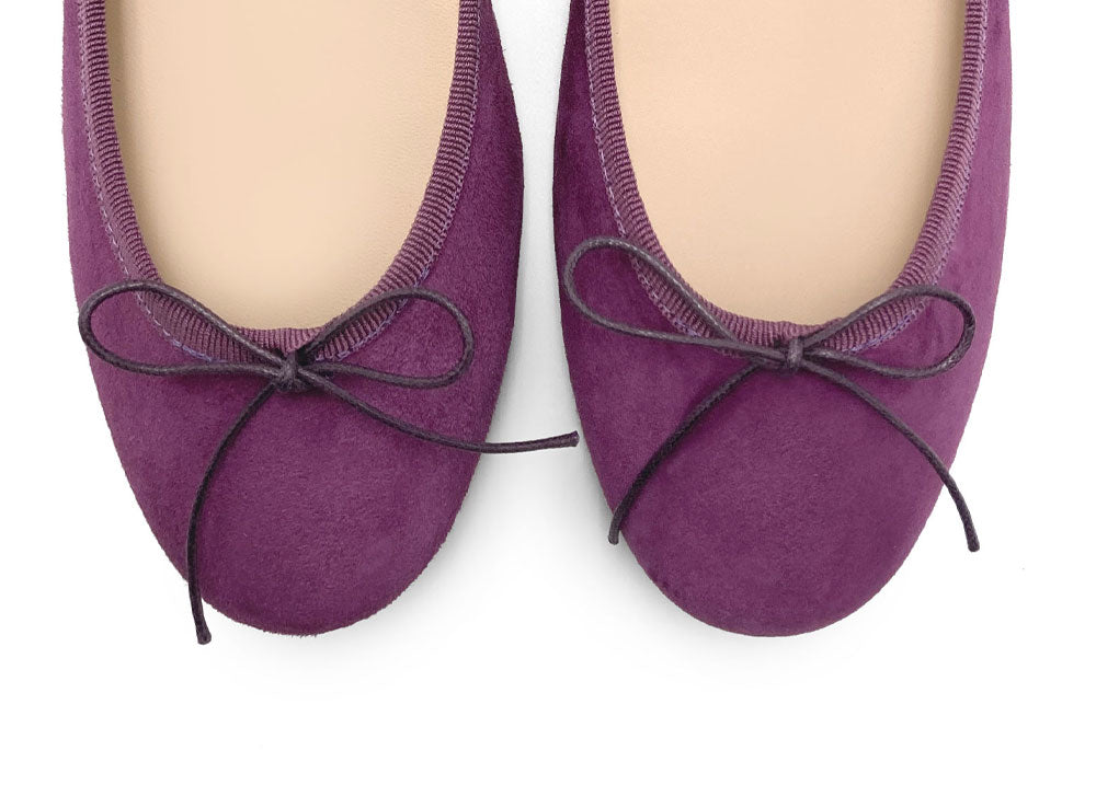 Violet suede ballet flats