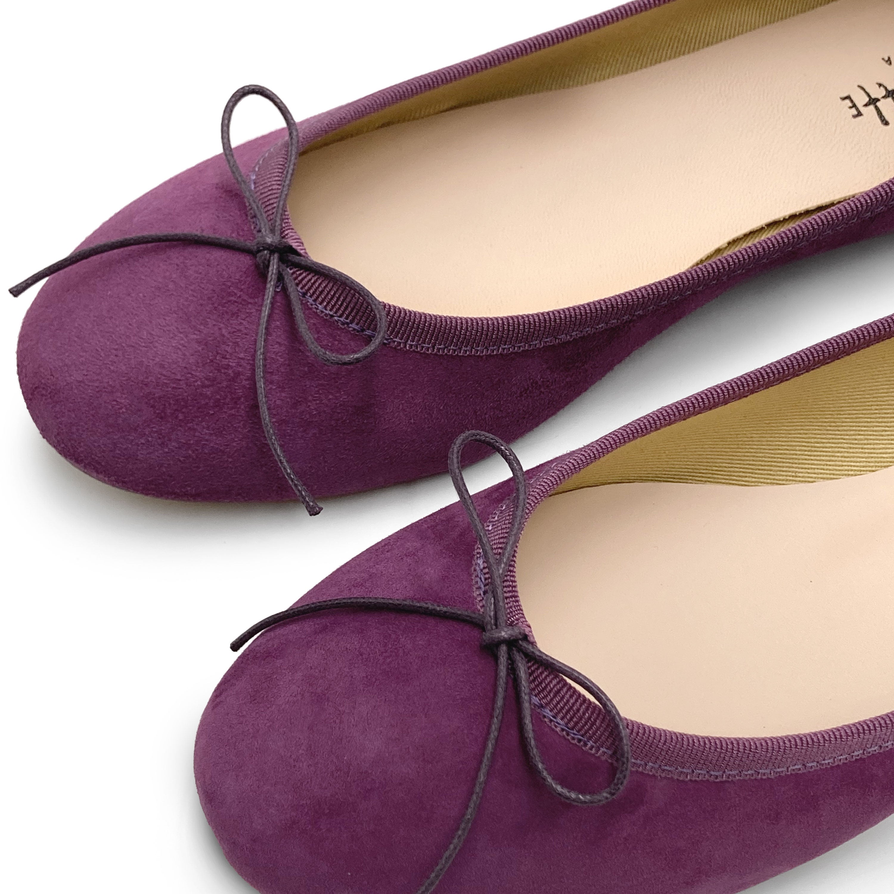 Violet suede ballet flats