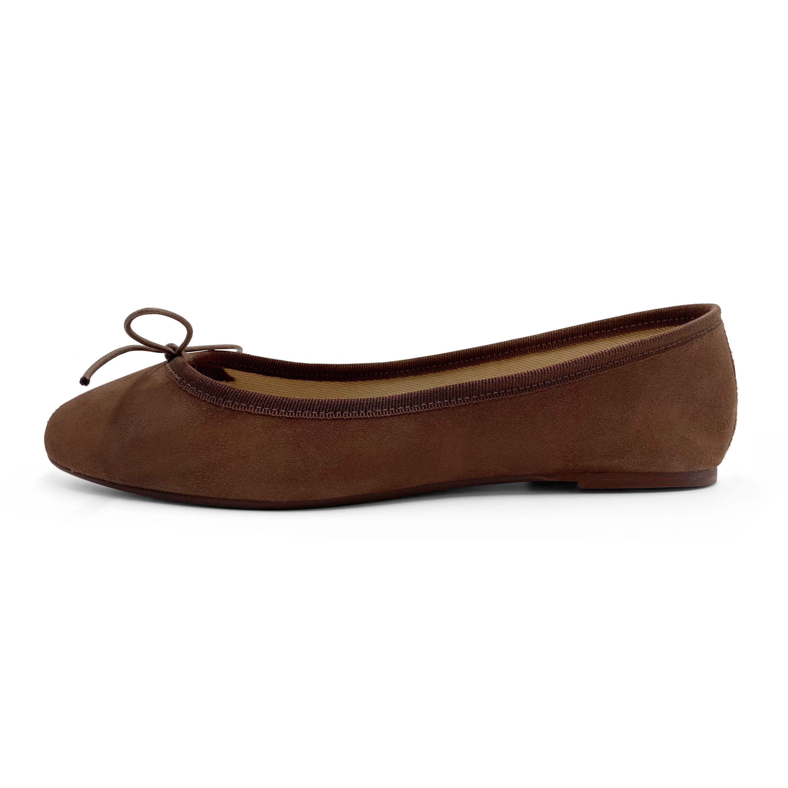 Ballerines en daim marron foncé