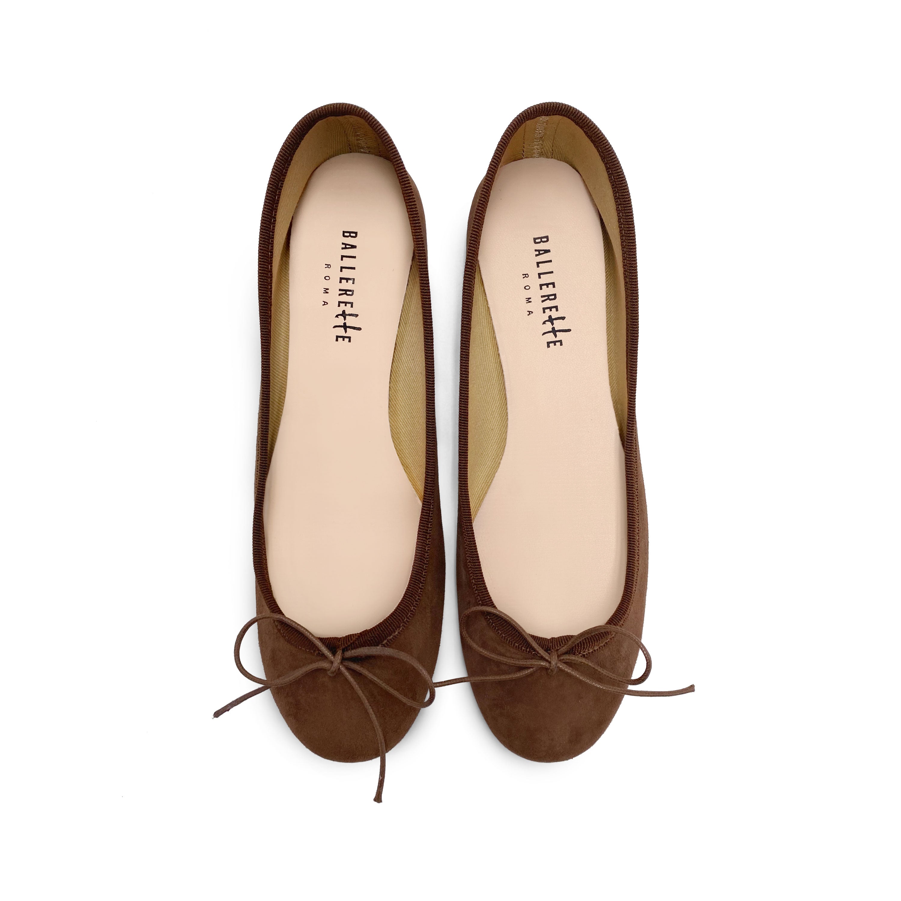 Ballerines en daim marron foncé
