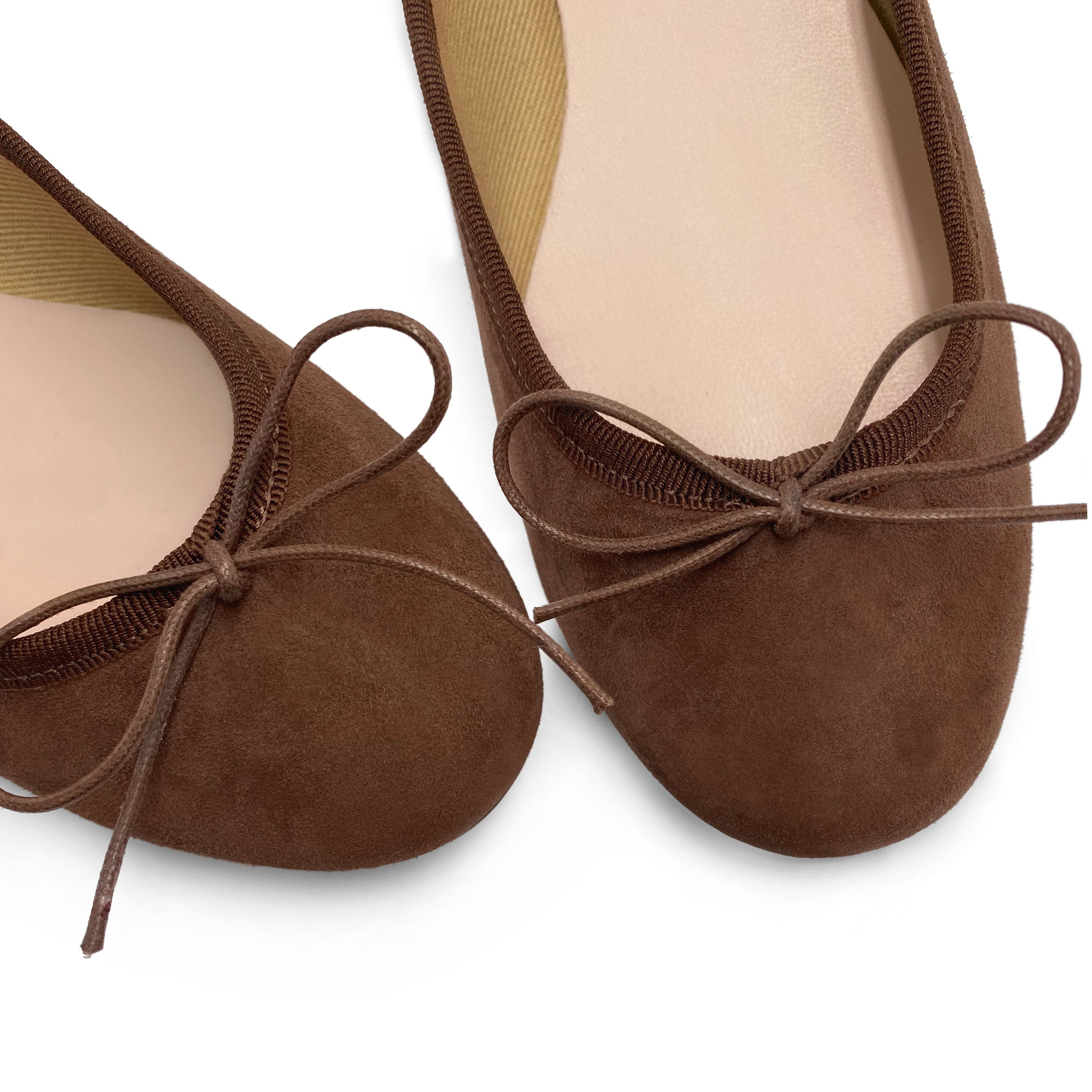 Ballerines en daim marron foncé