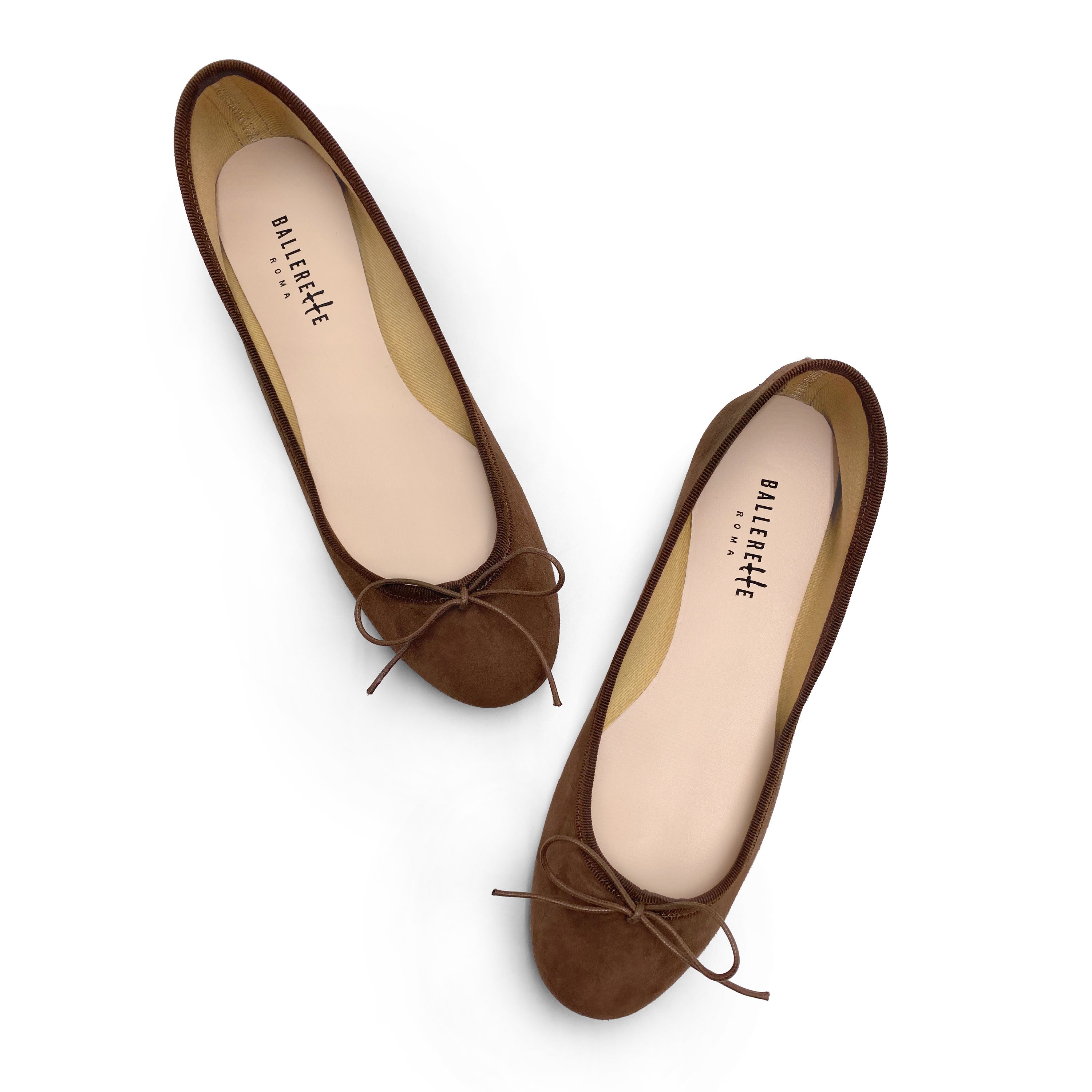 Ballerines en daim marron foncé