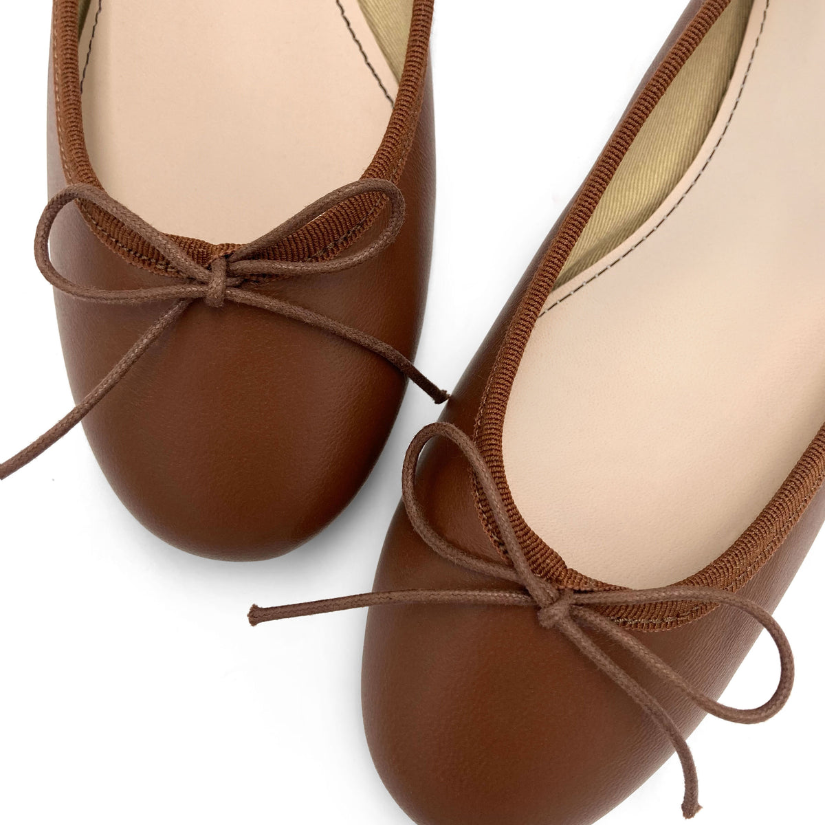 Chocolate Brown Leather Ballet Flats