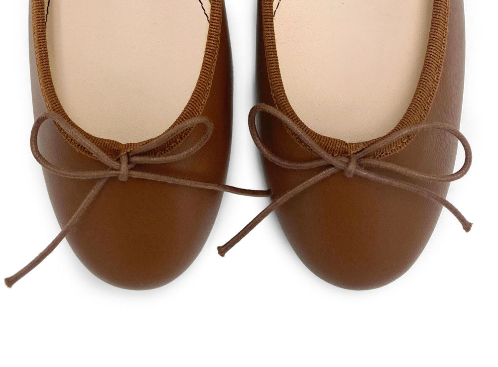 Ballerines en cuir marron chocolat