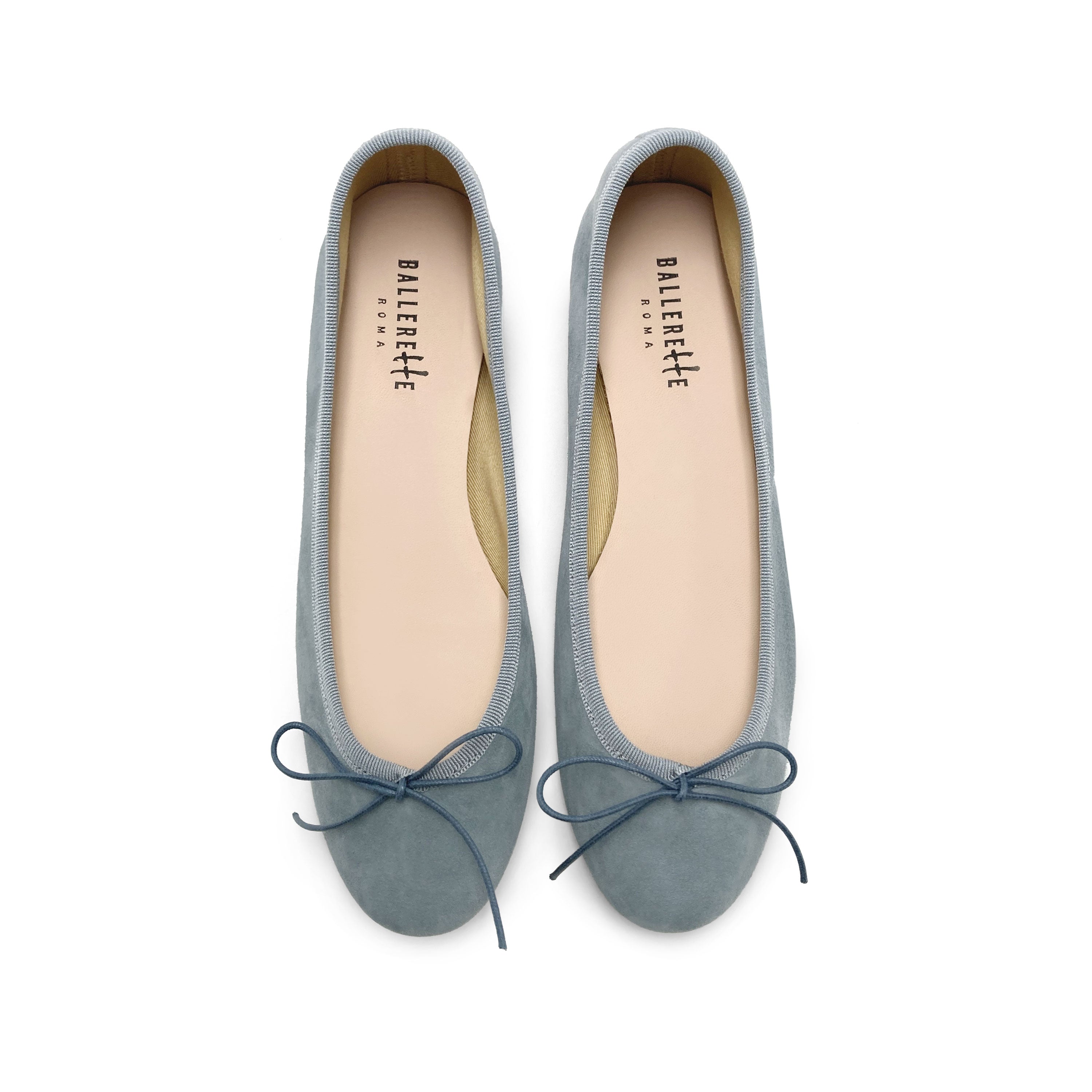 Powder blue color suede ballet flats