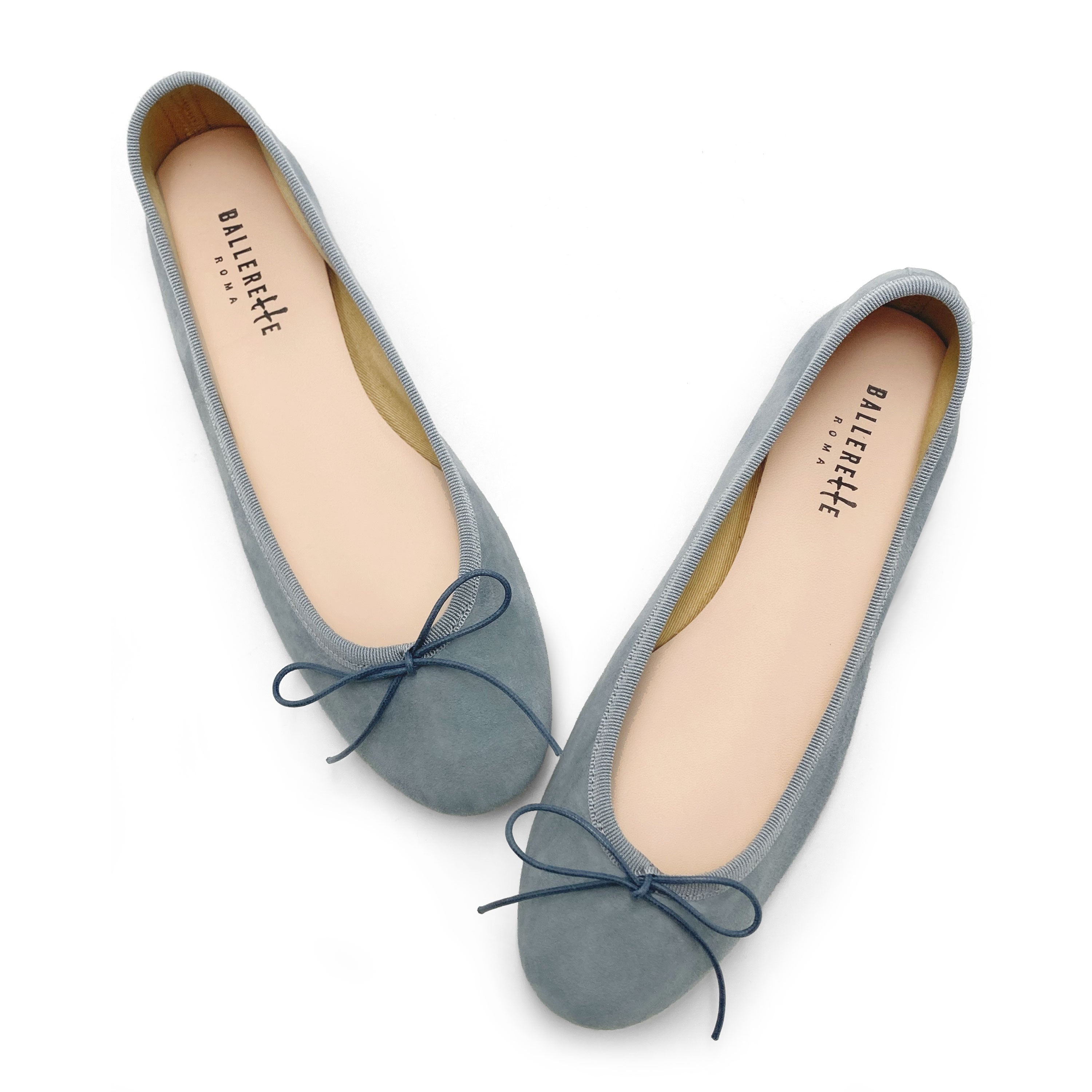 Powder blue color suede ballet flats
