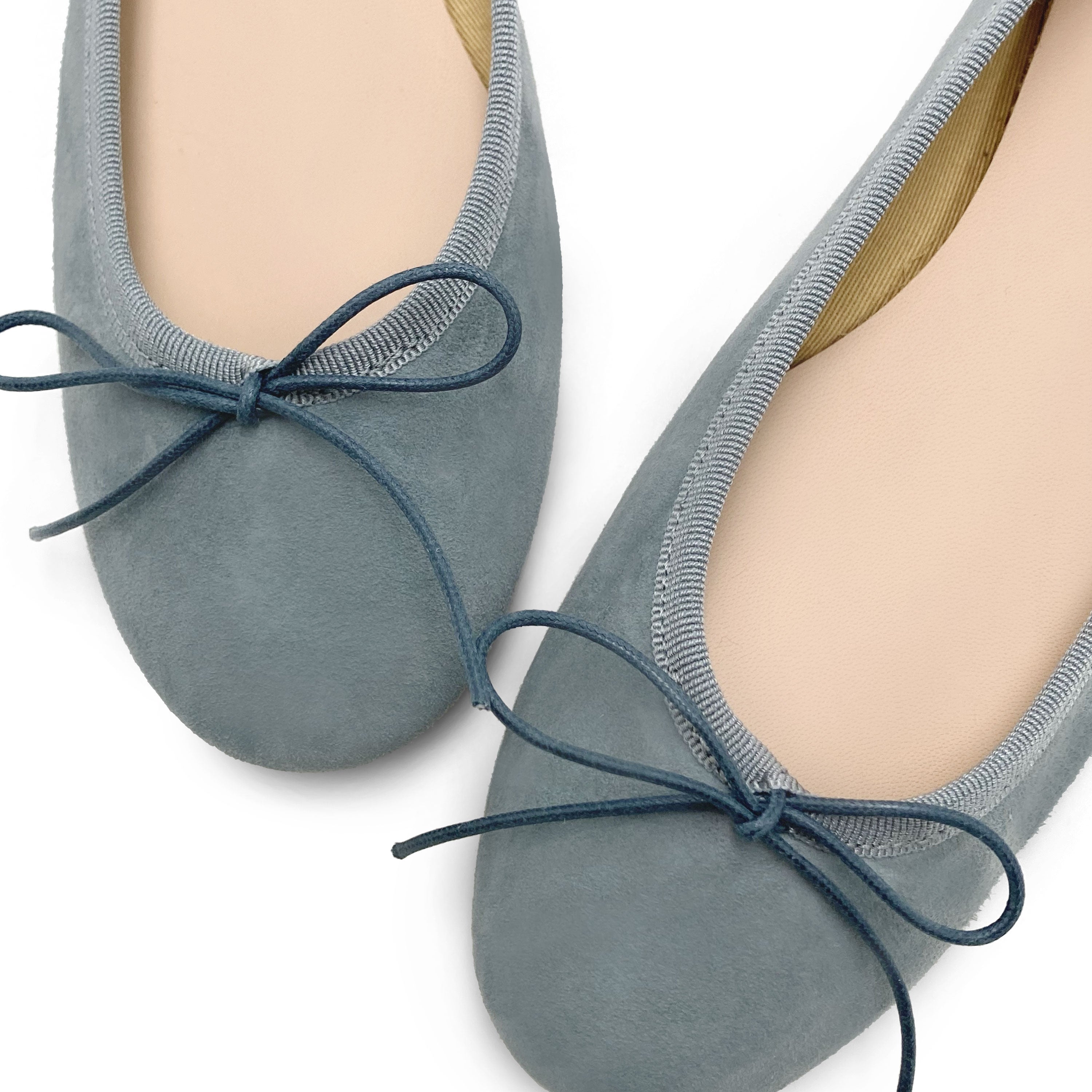 Powder blue color suede ballet flats