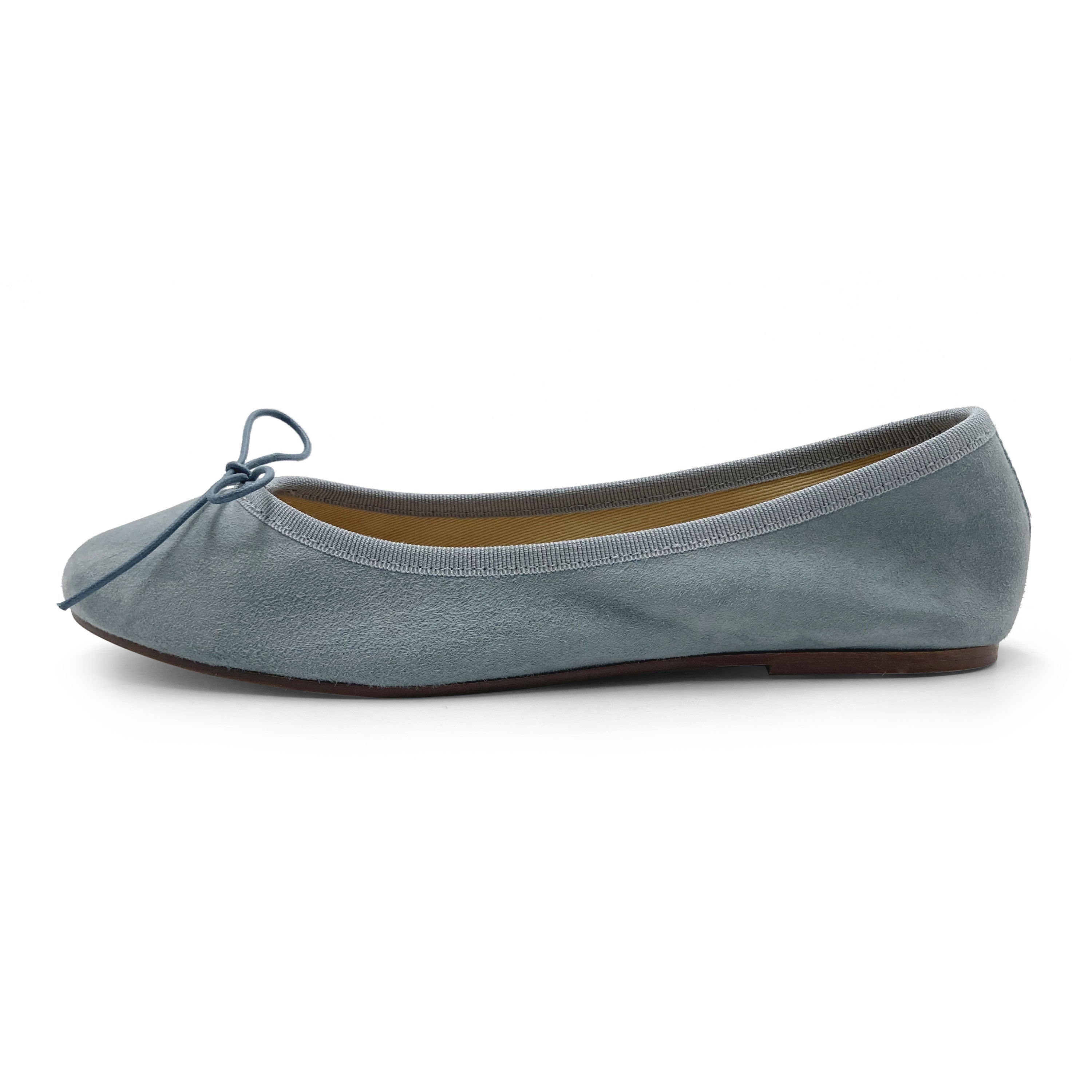 Powder blue color suede ballet flats