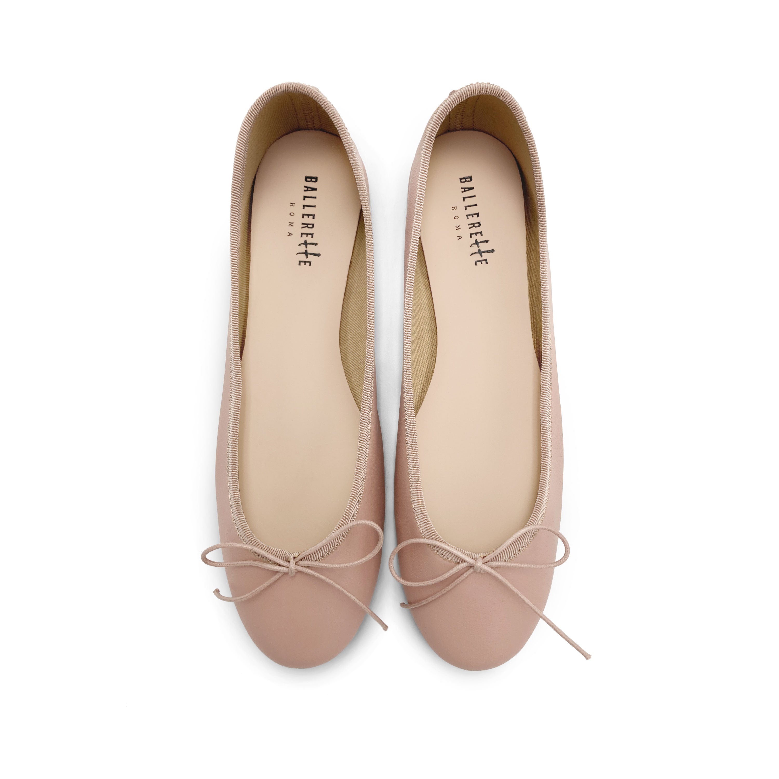 Ballerines en cuir rose antique