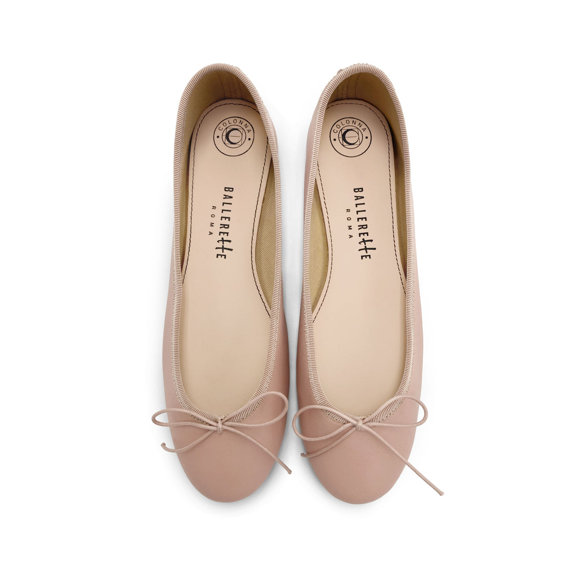 Ballerines en cuir rose antique