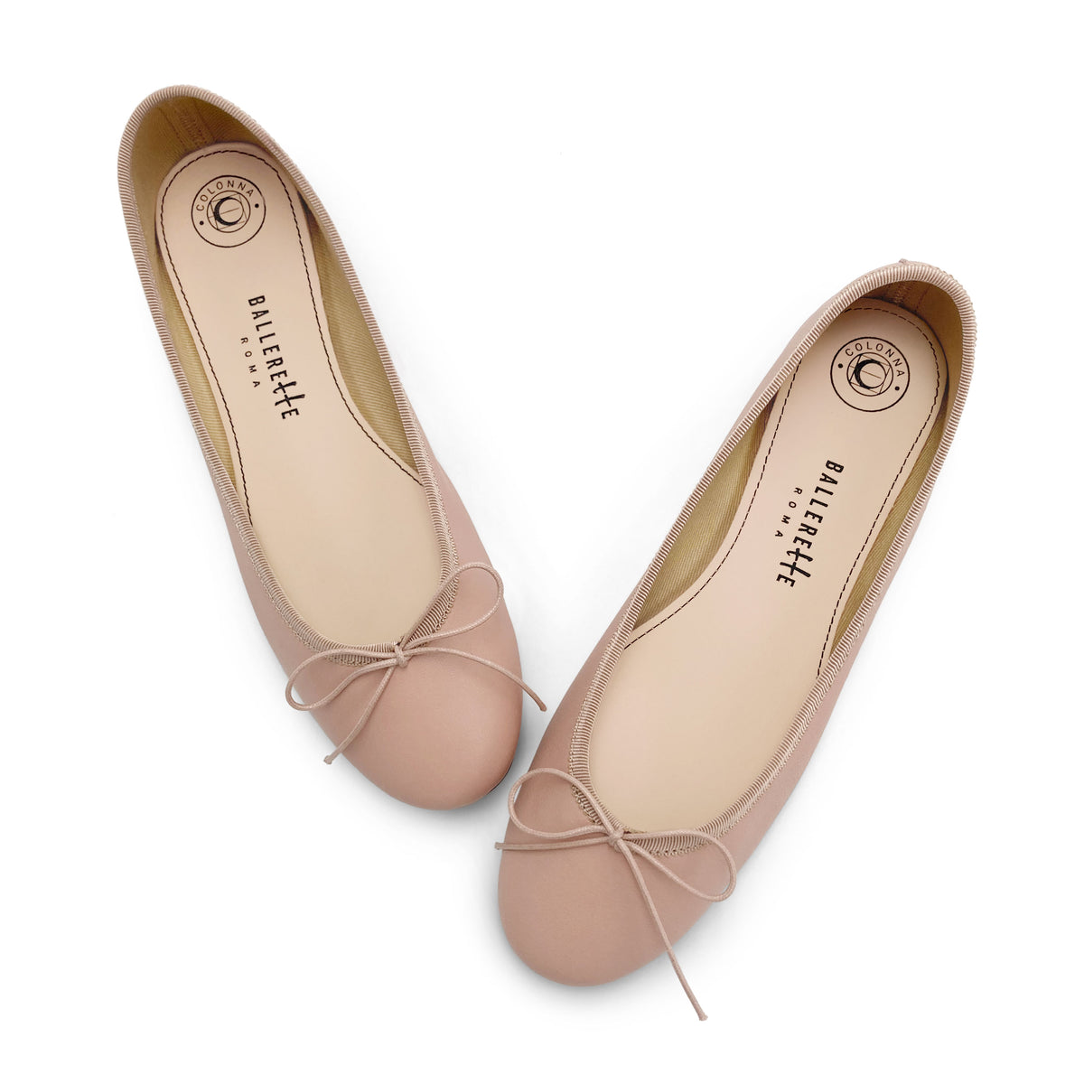 Ballerines en cuir rose antique