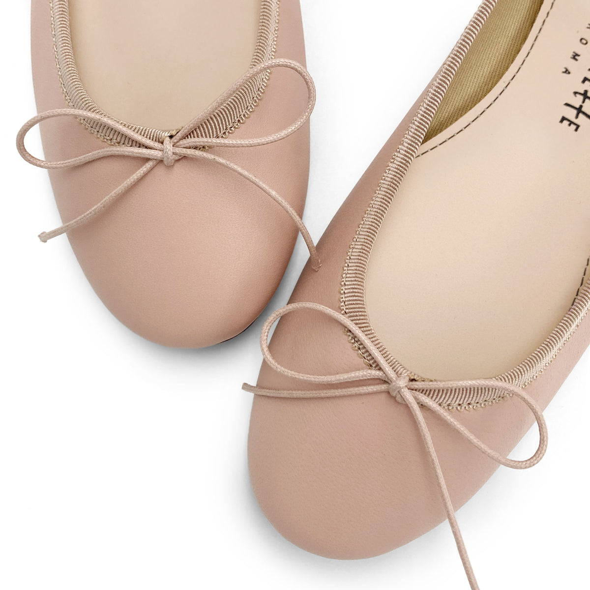Ballerines en cuir rose antique