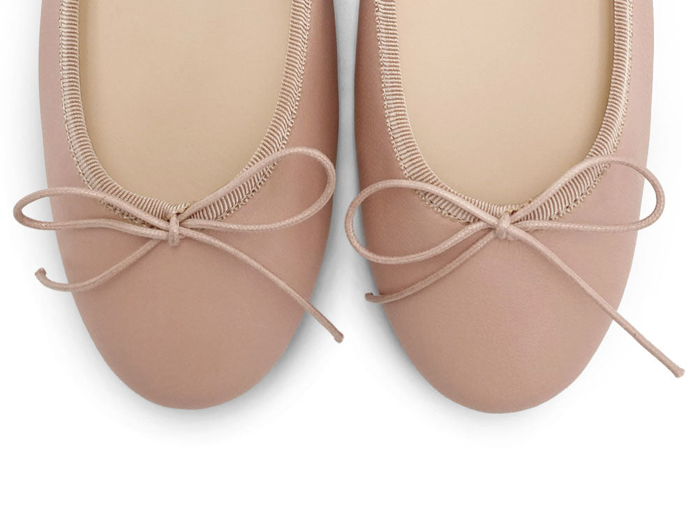 Ballerines en cuir rose antique