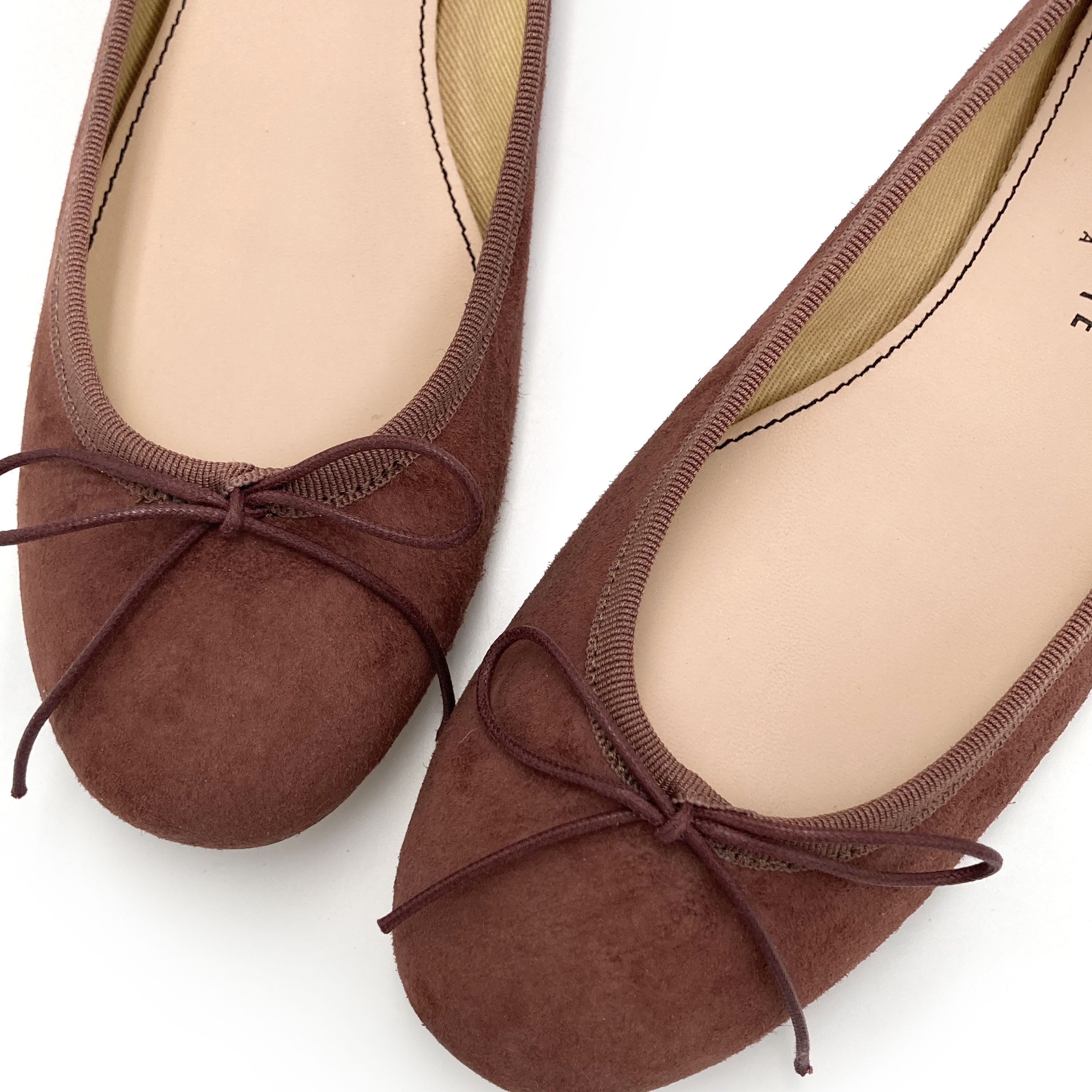 Wine suede ballet flats