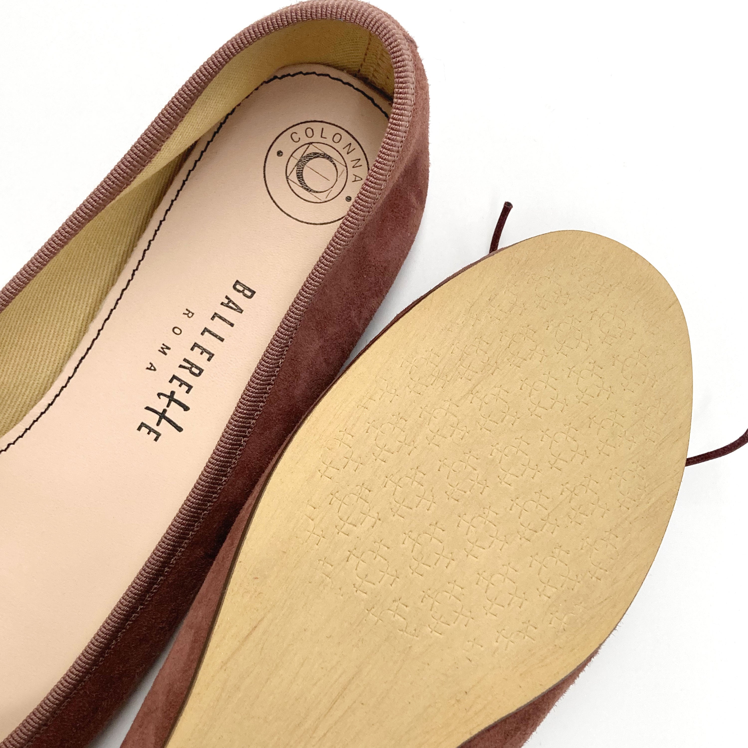 Wine suede ballet flats