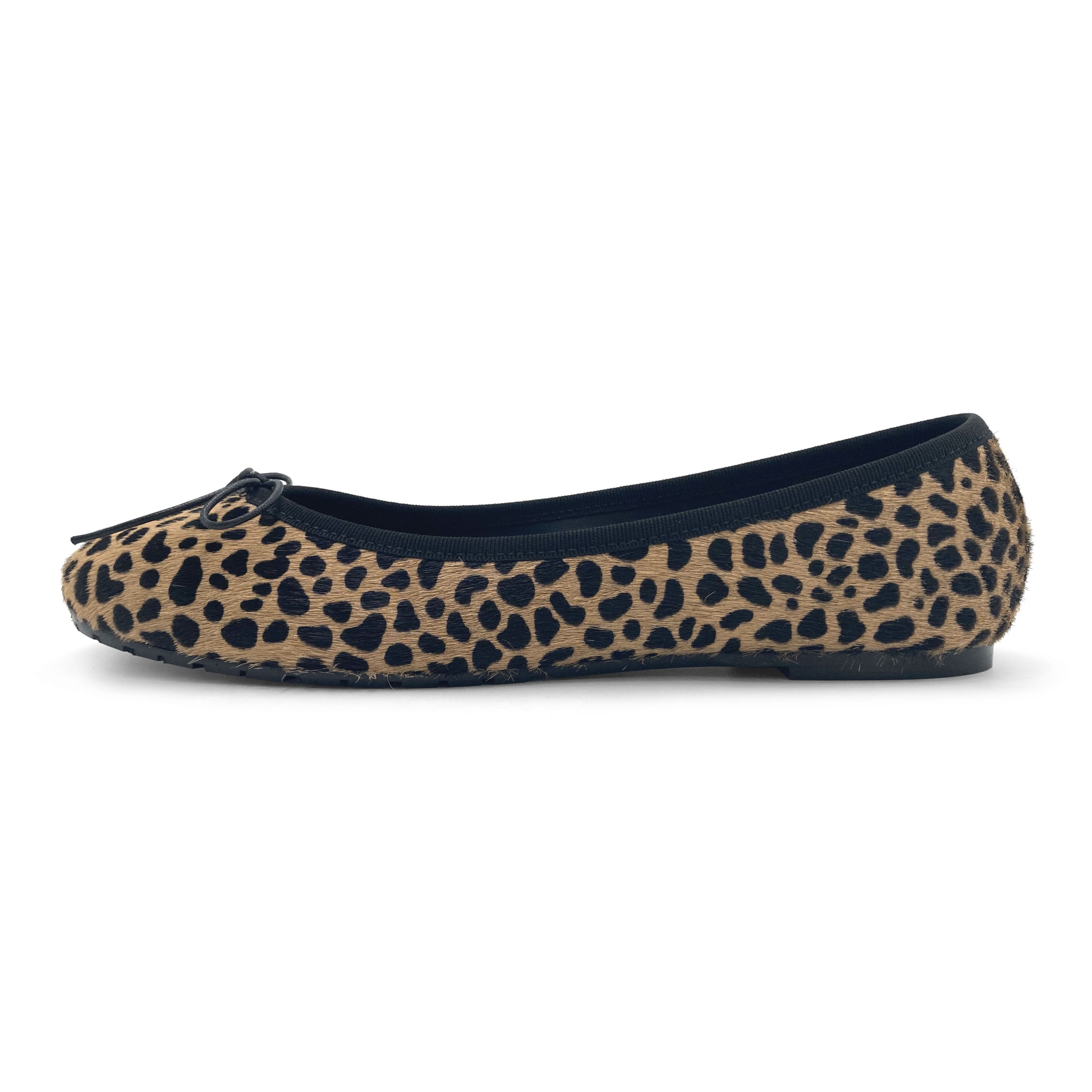 Ballerinas mit Animal-Print aus geflecktem Ponyfell