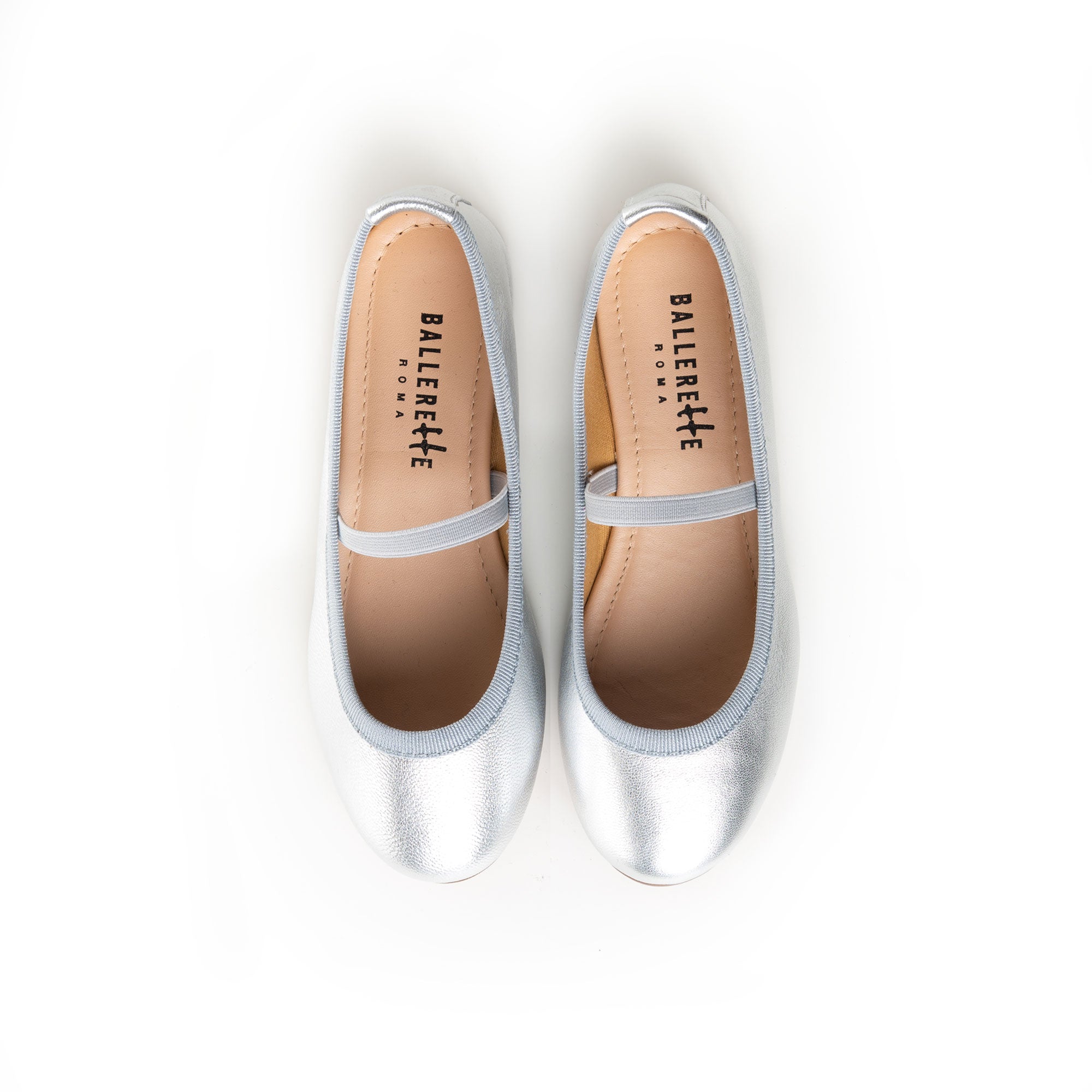 Ballerine bambina argento con elastico