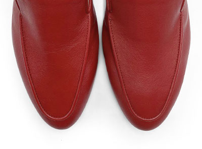 Mocasines de mujer en piel roja