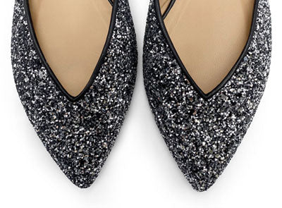 Ballerines ouvertes en paillettes de fer