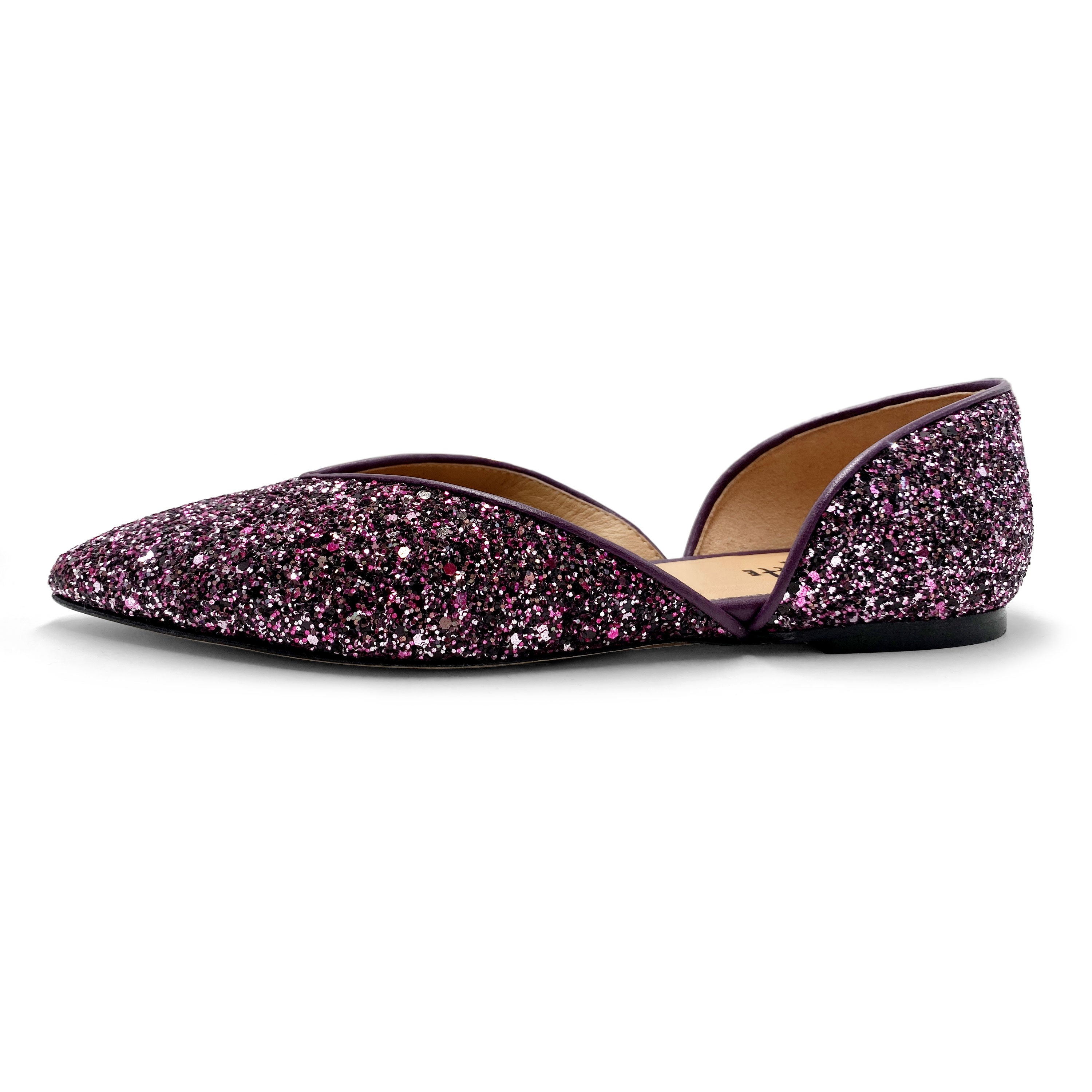 Ballerine aperte in glitter lilla