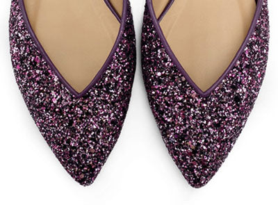 Ballerine aperte in glitter lilla