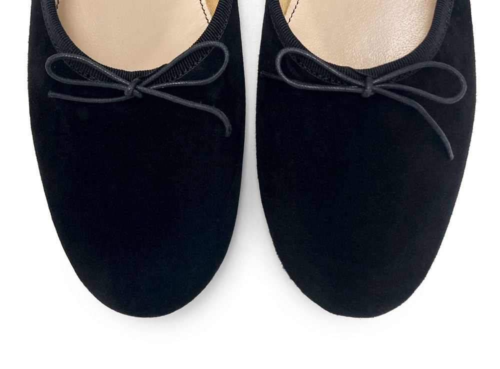 Schwarze Damen "Glove" Ballerinas aus Wildleder