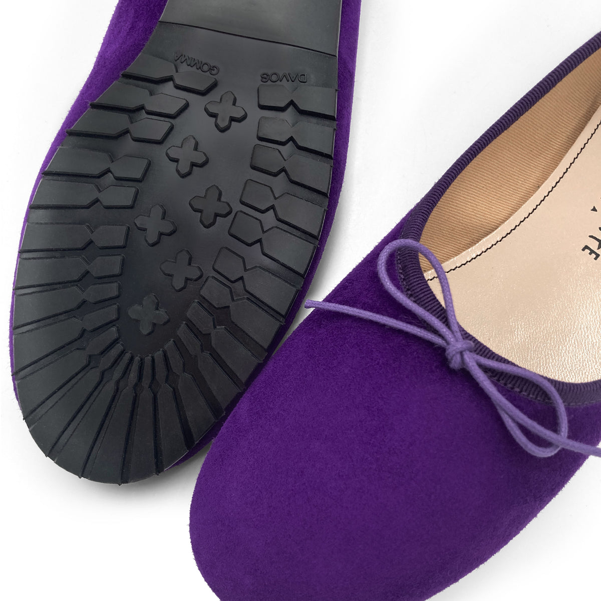 Violette Damen "Glove" Ballerinas aus Wildleder