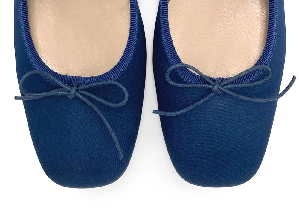 TT GO GREEN Collection - Ballerine Mary Jane blu in raso ECO