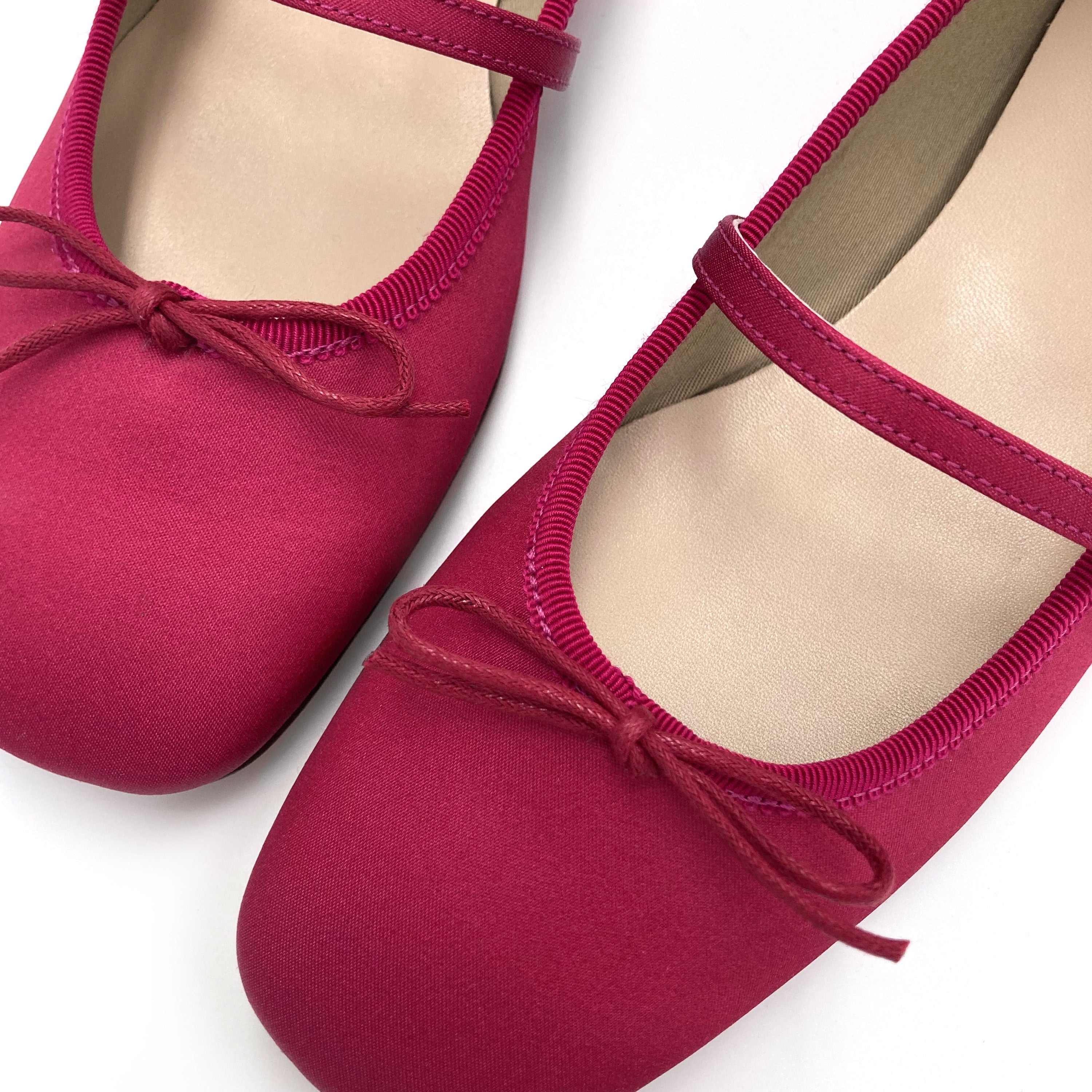 TT Go Green Collection - Ballerine Mary Jane fucsia in raso eco