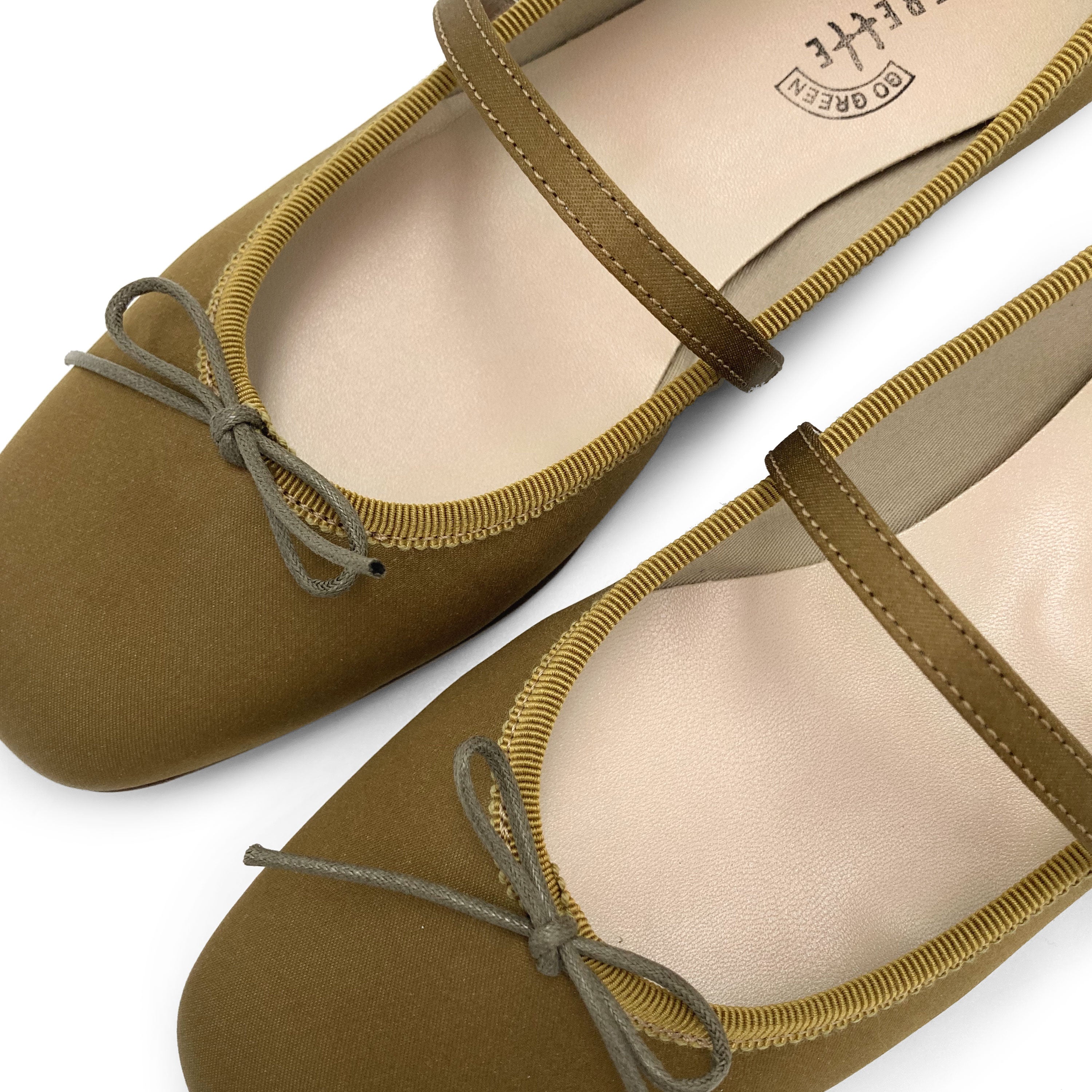 TT Go Green Collection - Ballerine Mary Jane marrone mostrada in raso eco