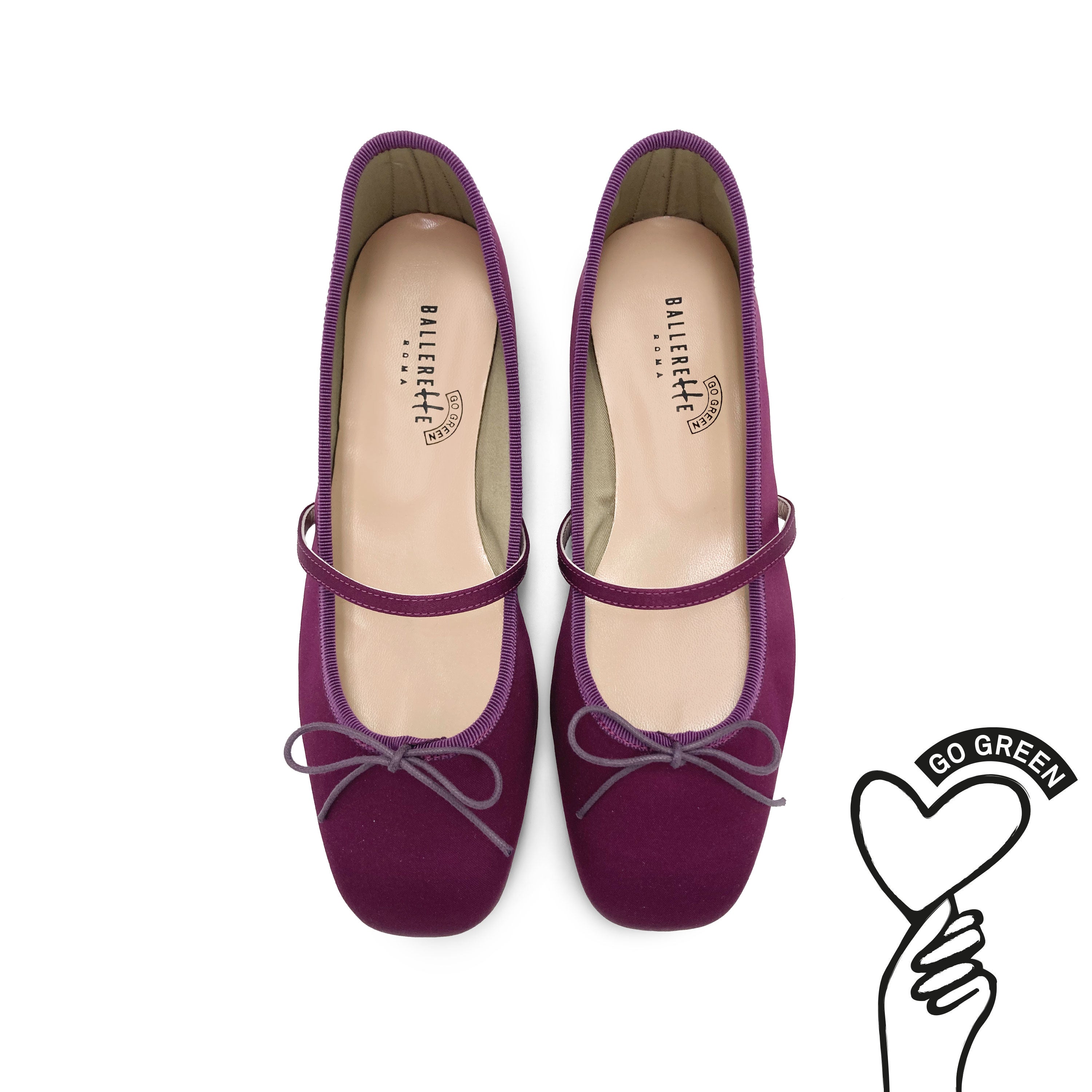 TT GO GREEN Collection - Mary Jane Ballerinas in Fuchsia aus recyceltem Satin