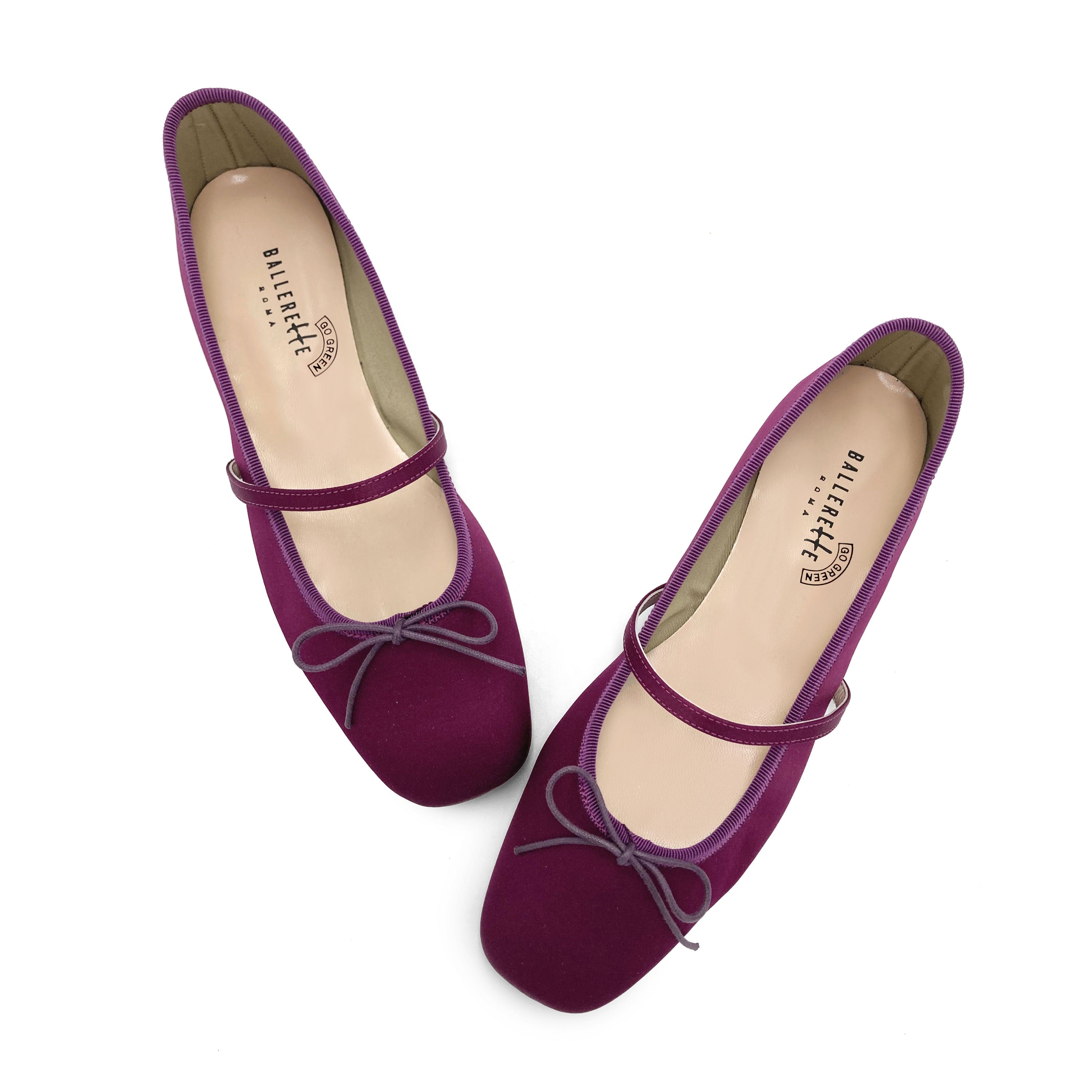 TT GO GREEN Collection - Mary Jane Ballerinas in Fuchsia aus recyceltem Satin