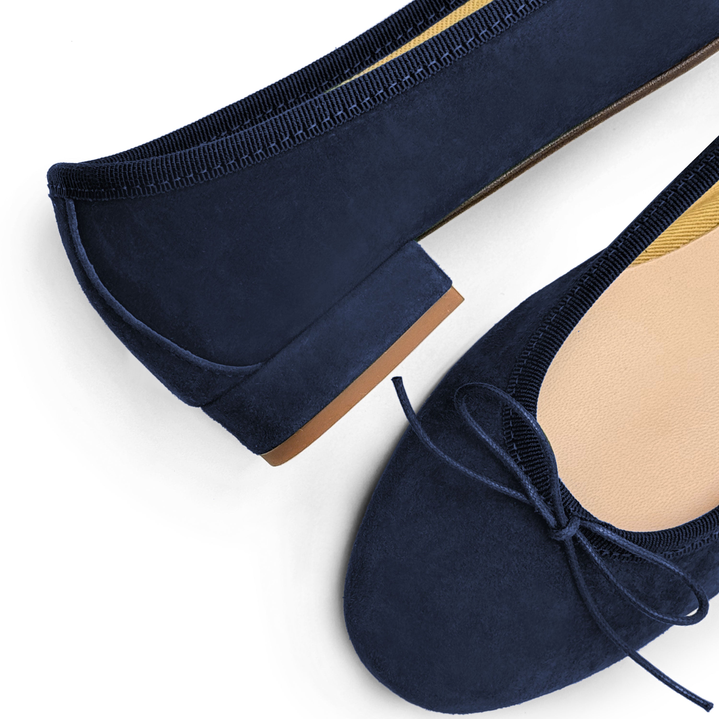 Bailarinas de ante azul con tacón