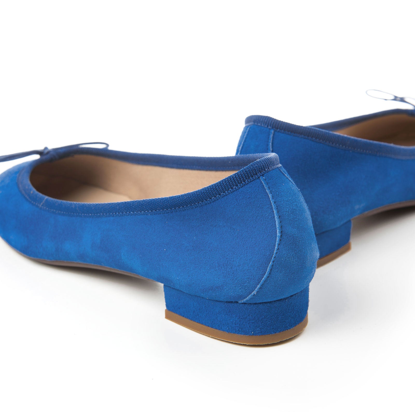 Royal blue suede medium heel ballet flats