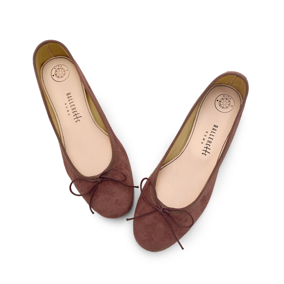 Wine suede medium heel ballet flats