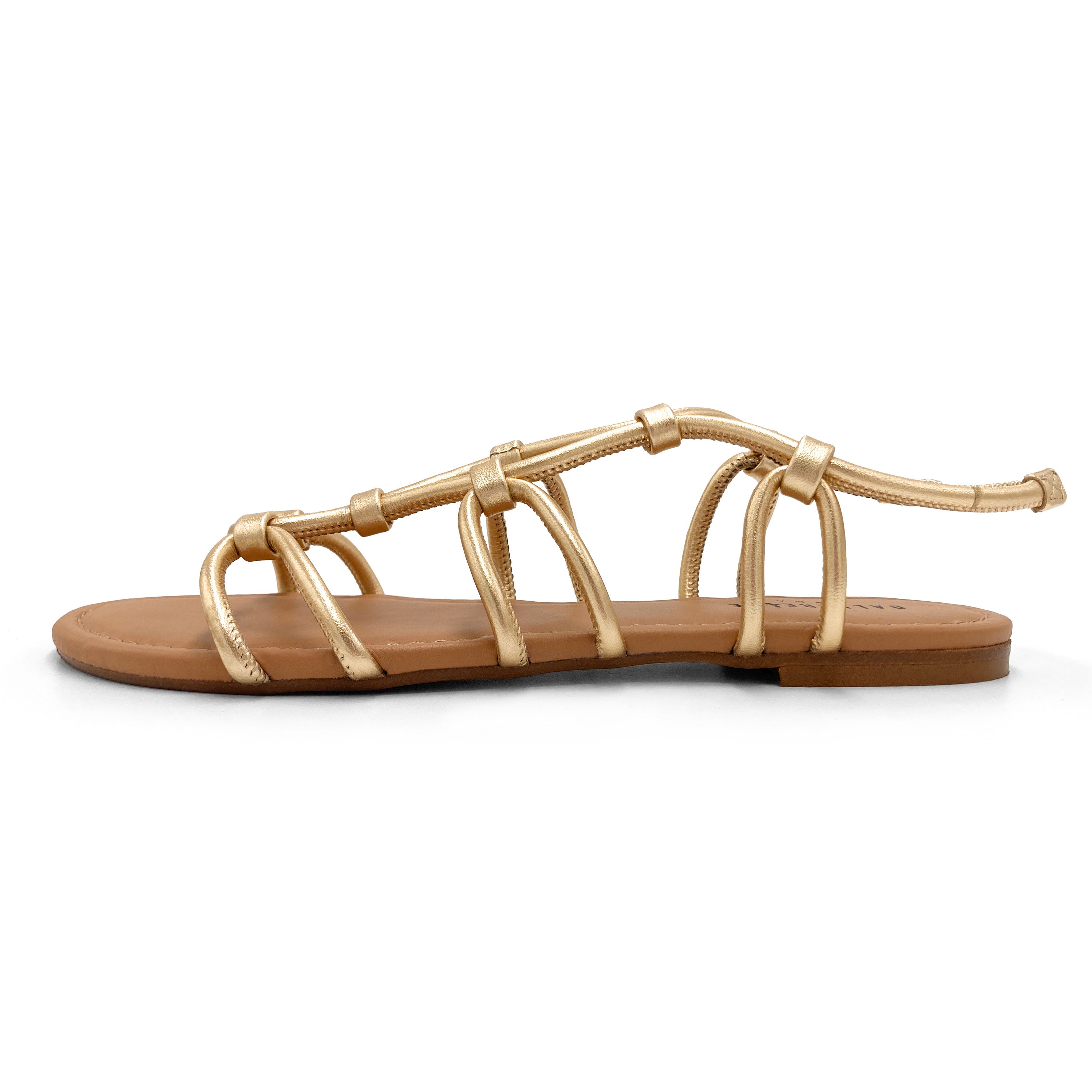 Sandales spartiates en cuir or