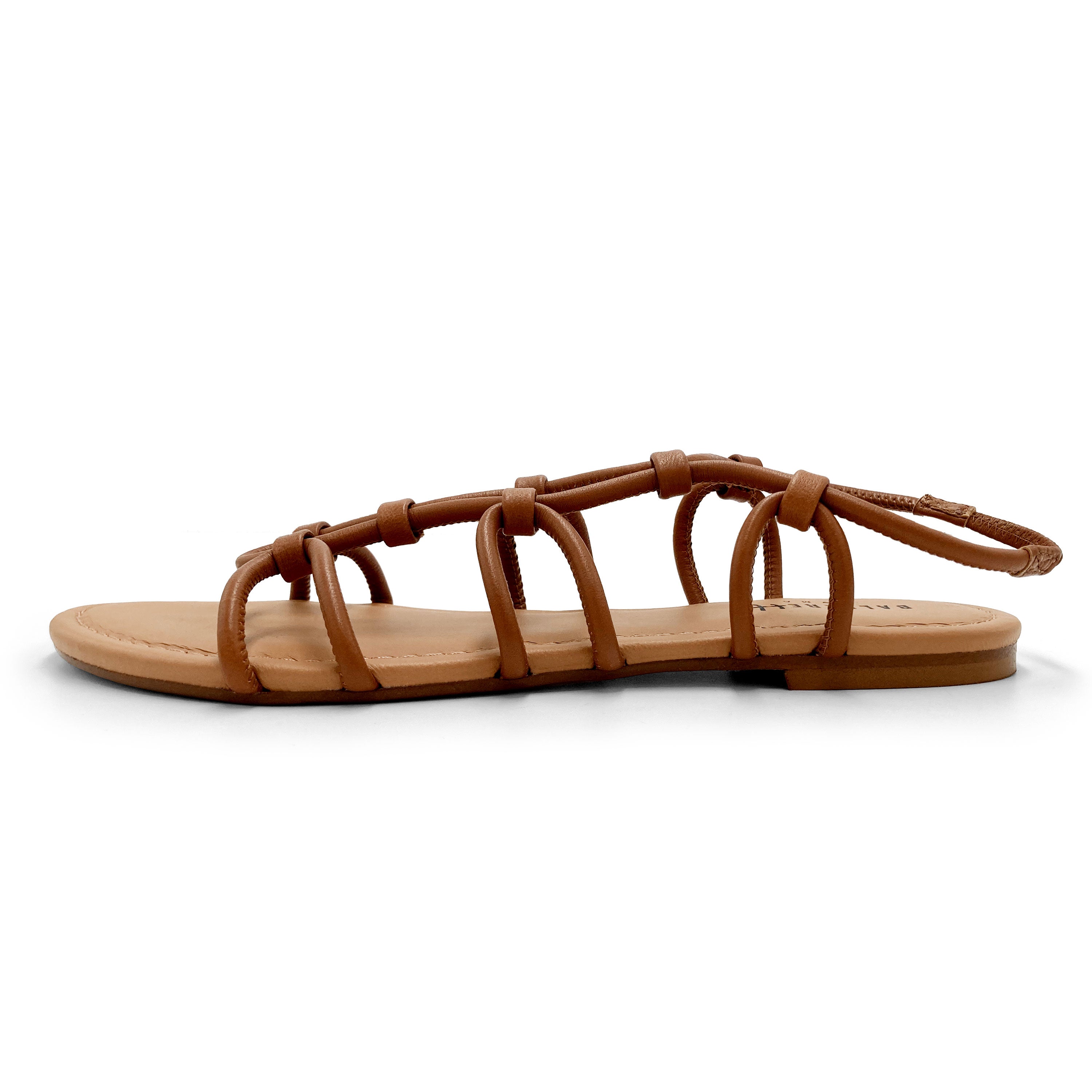 Sandales spartiates en cuir marron