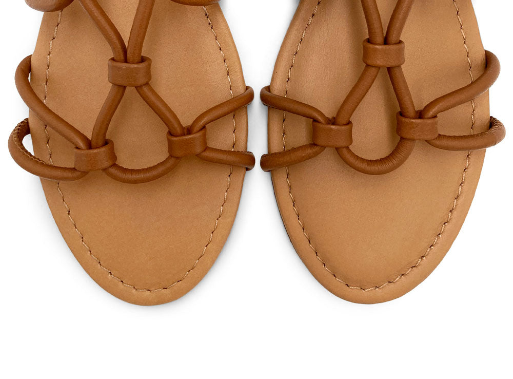 Sandales spartiates en cuir marron