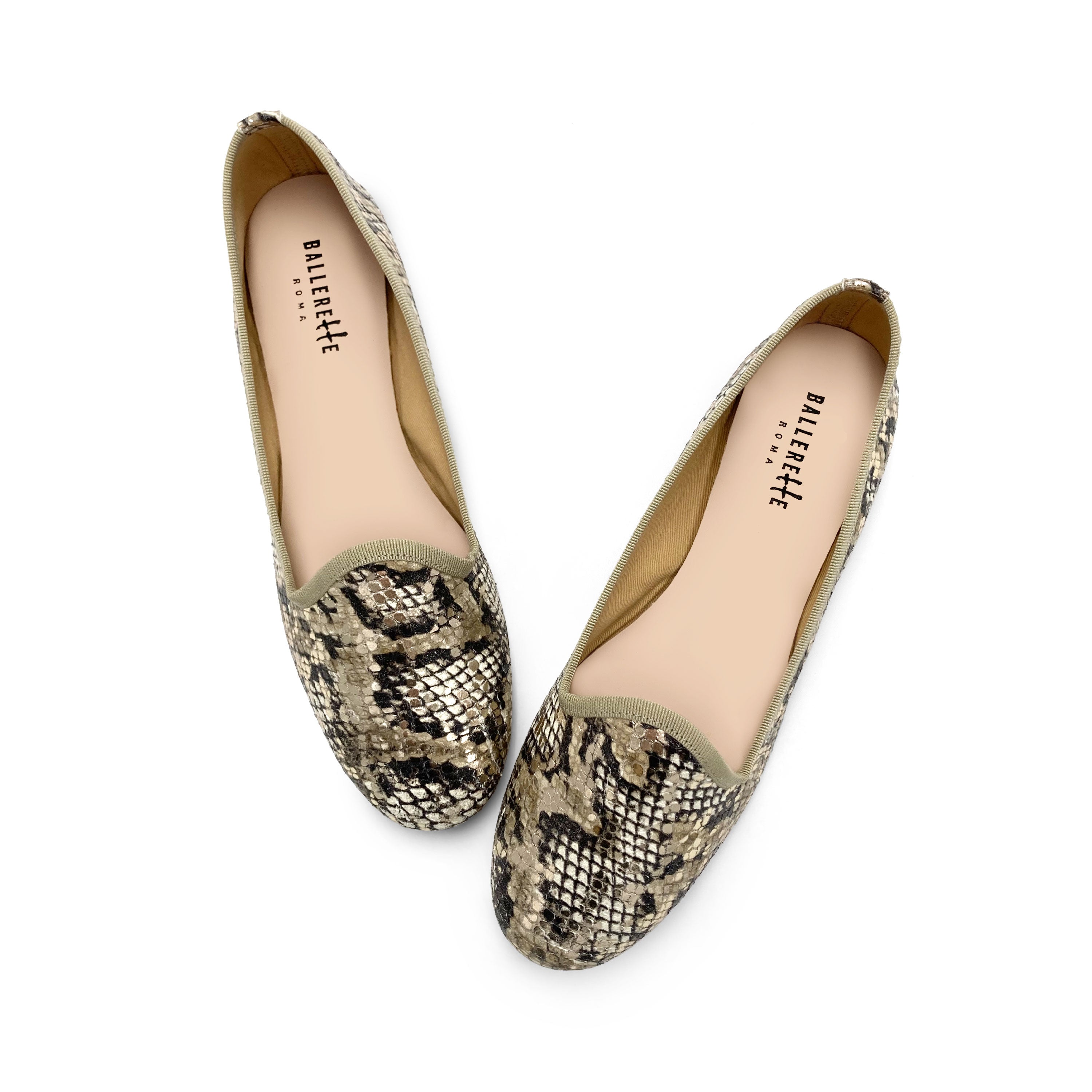 Damen-Loafers im Schlangenleder-Print
