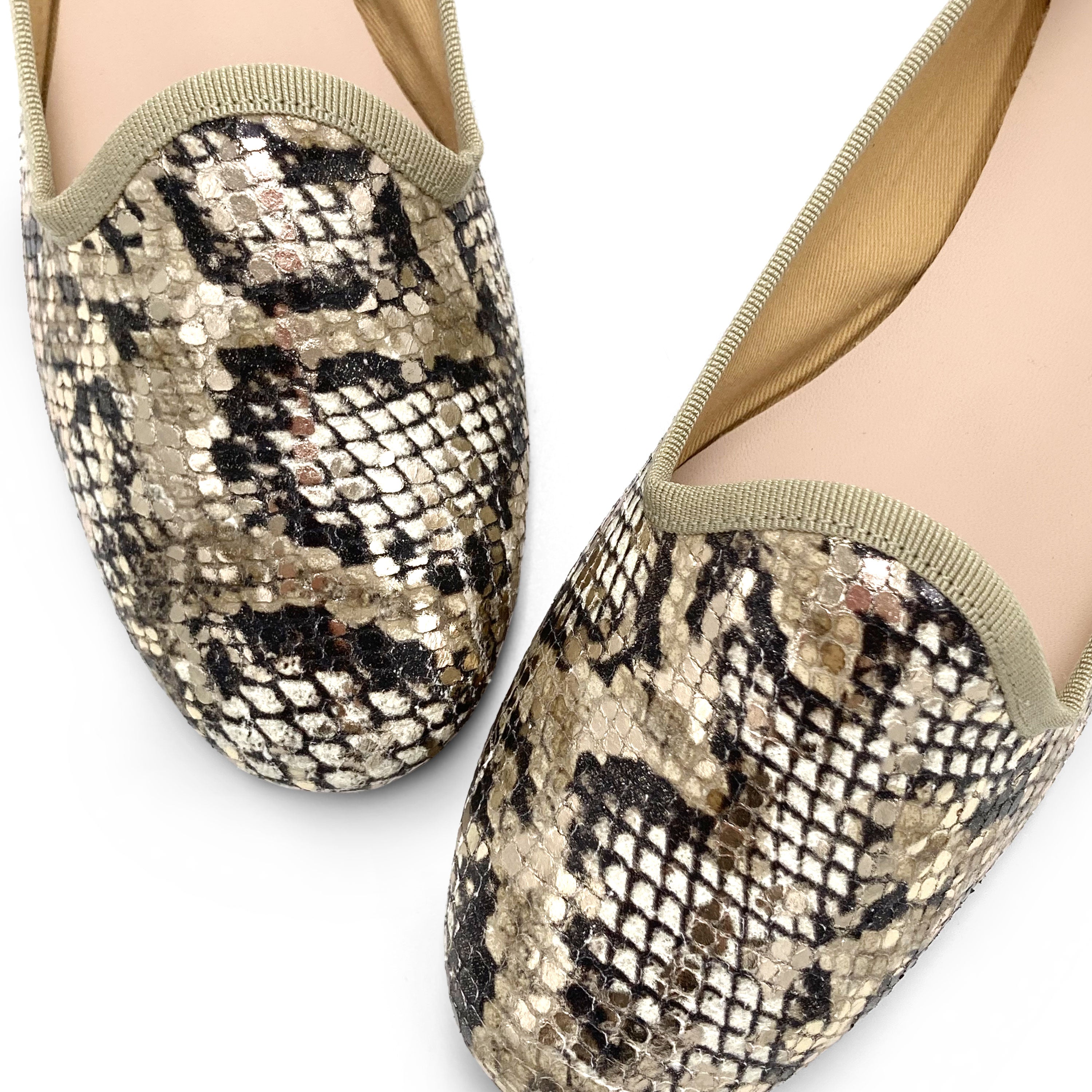 Damen-Loafers im Schlangenleder-Print