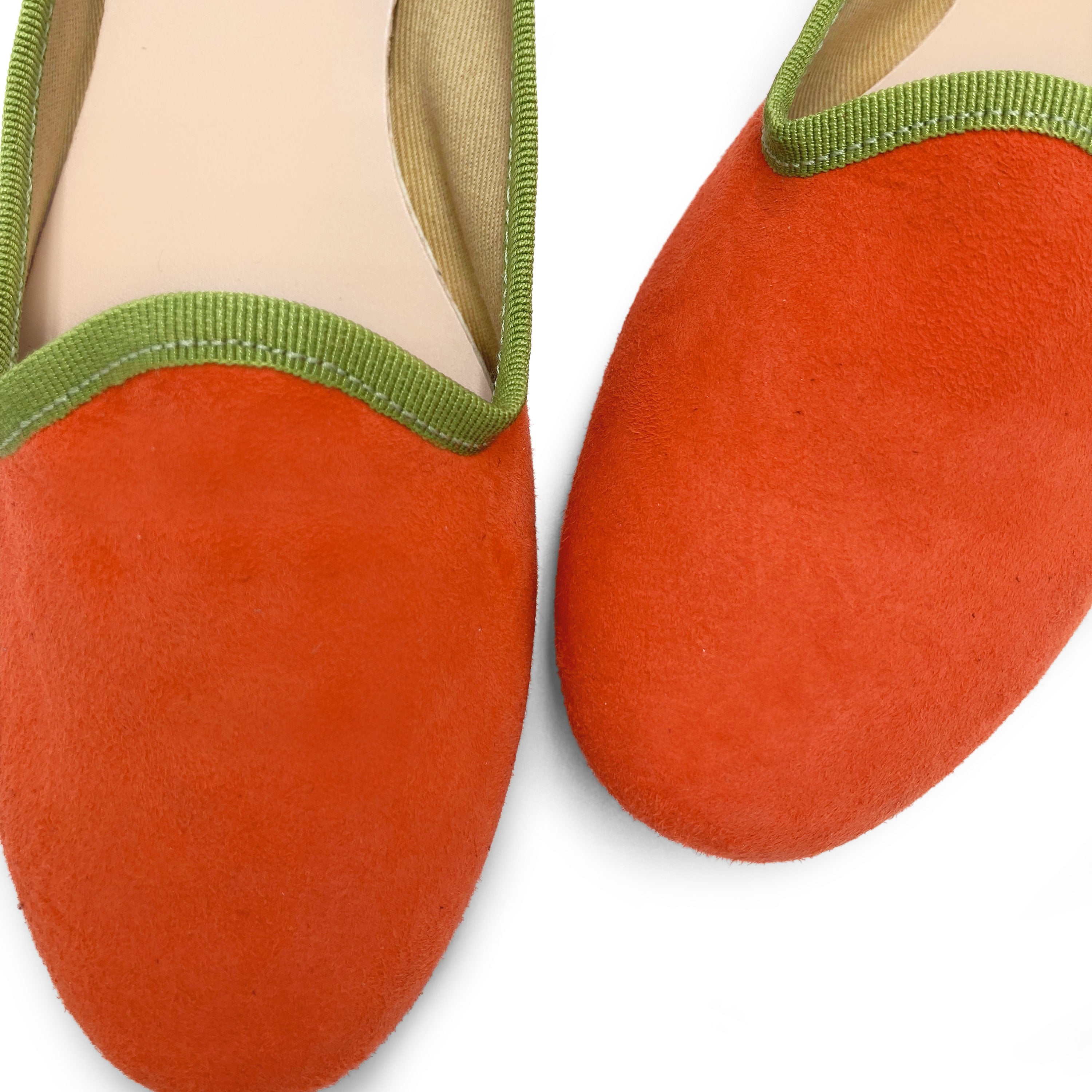 Slippers donna in camoscio arancio
