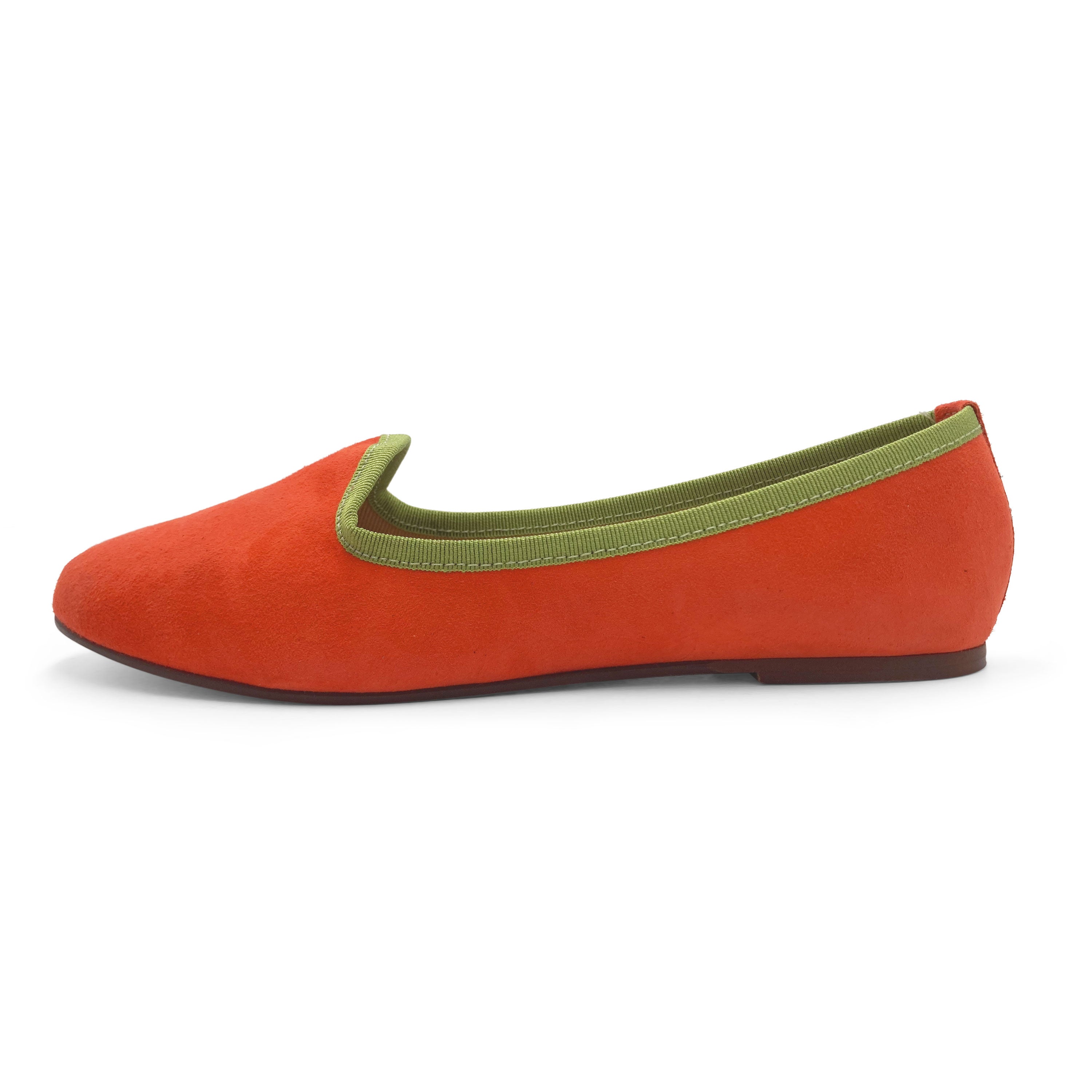 Slippers donna in camoscio arancio