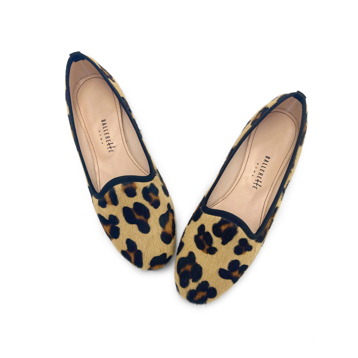 Gefleckte Damen Slippers aus Ponyfell
