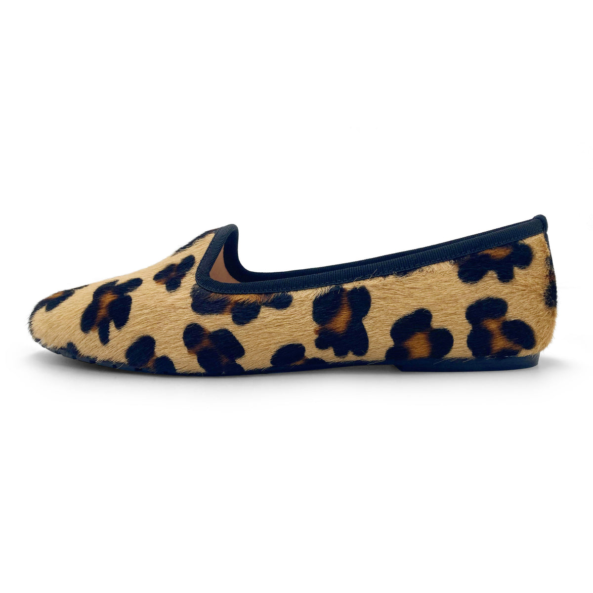 Slippers de mujer de piel con pelo estilo animal print